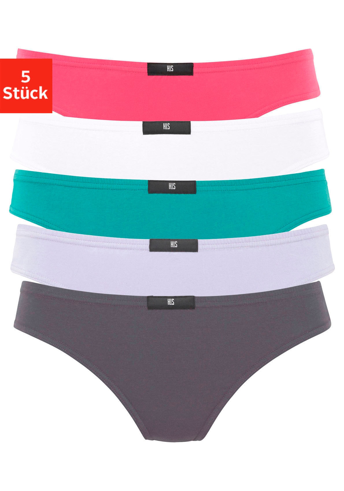 H.I.S String pack de 5,  en qualité coton élastique