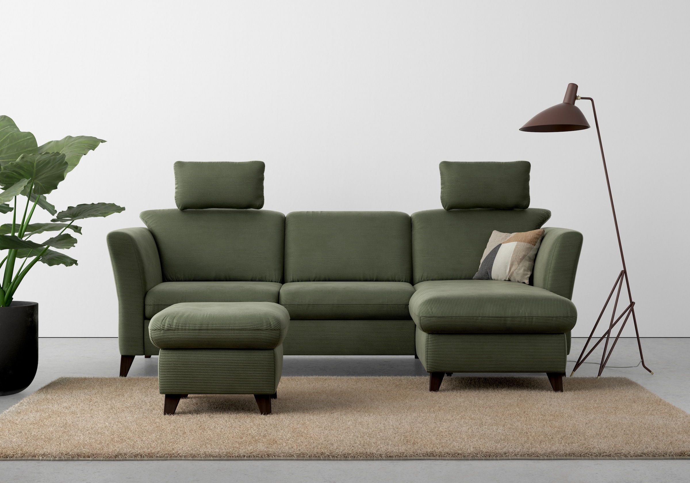 Home affaire Polsterhocker »Trelleborg« Cord-Bezug, mit Staufach, inkl. Federkern-Polsterung