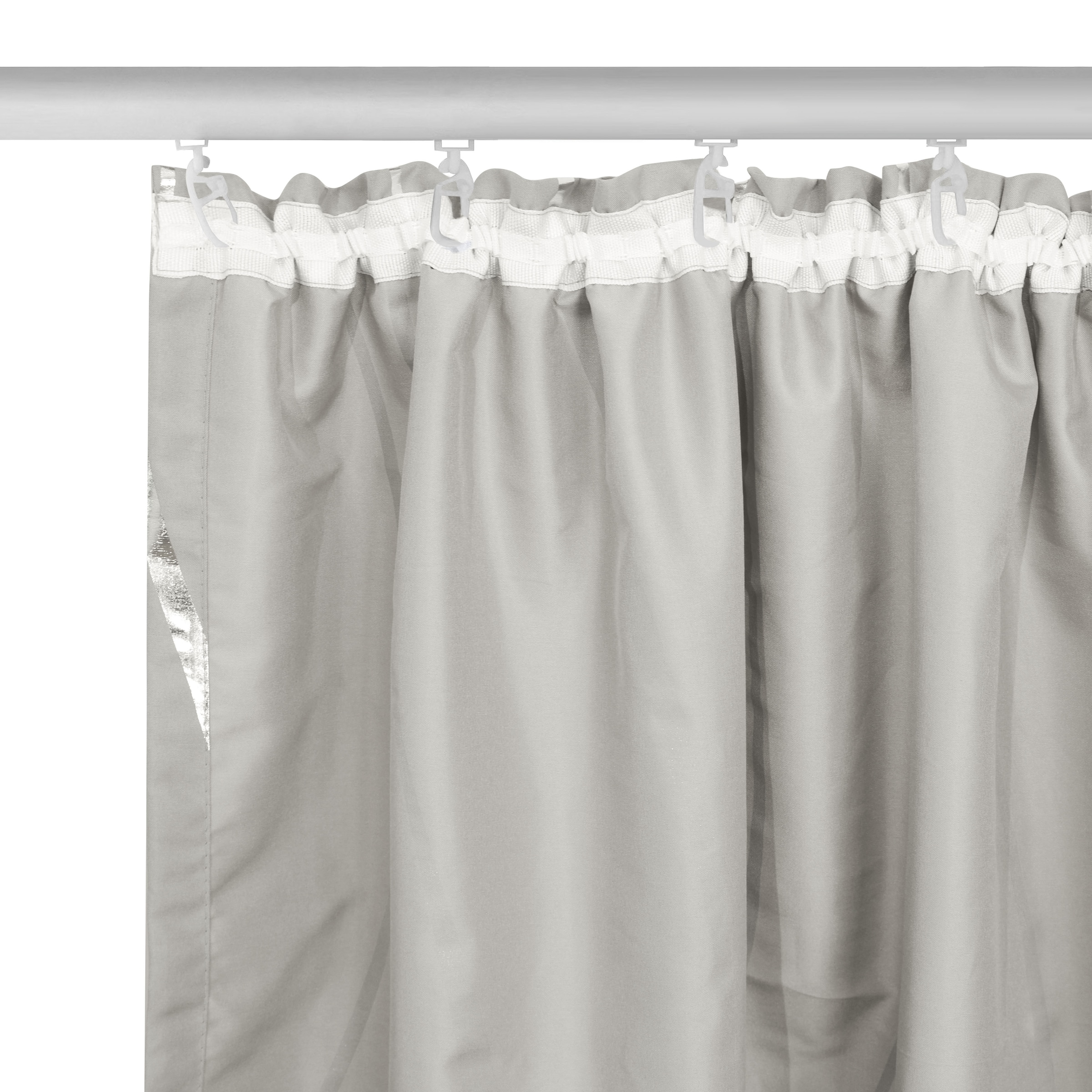 GOODproduct Gardine »Quinnton« Kräuselband 2 Stk. tlg. Metallic‑Akzenten, Kräuselband, schöner Stoff, mittelleicht