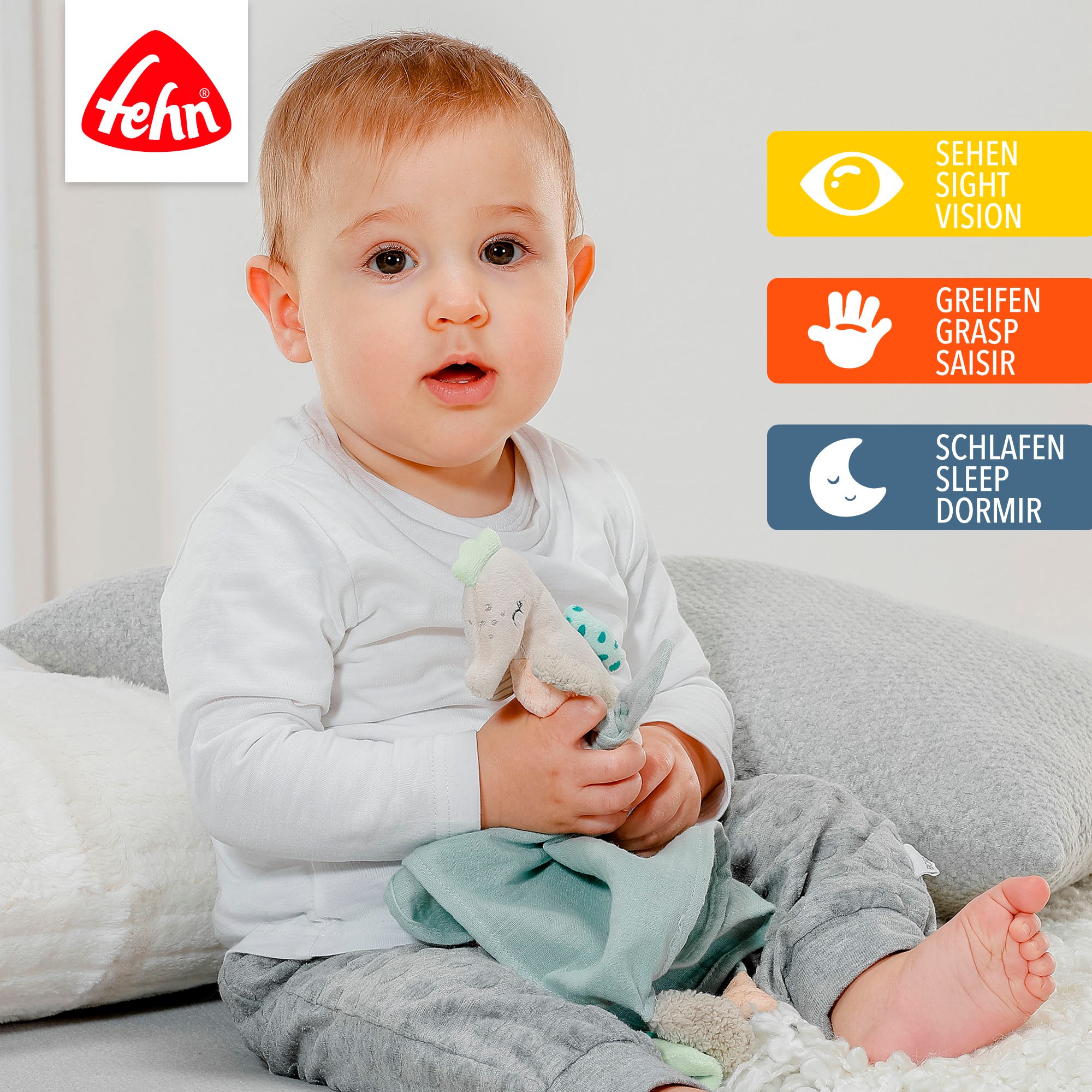 Fehn Schmusetuch »Meereskinder, Geburts-Set klein« Set, 2 Stk. tlg. mit Schmusetuch Seepferd und Knister-Seestern