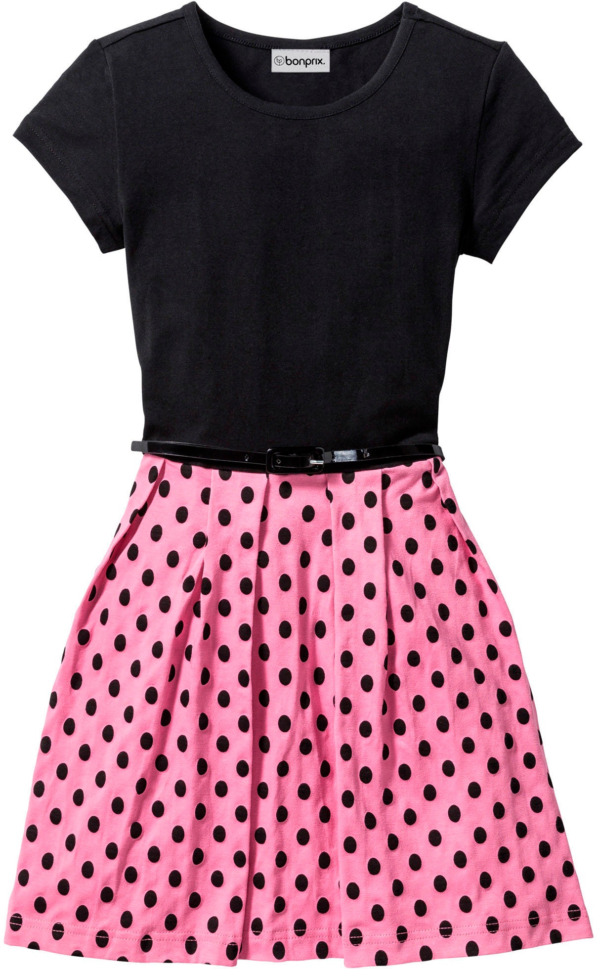 bonprix Robe en jersey »Jerseykleid mit Baumwolle« mit Baumwolle, Regular fit, mit kurzem Ärmel