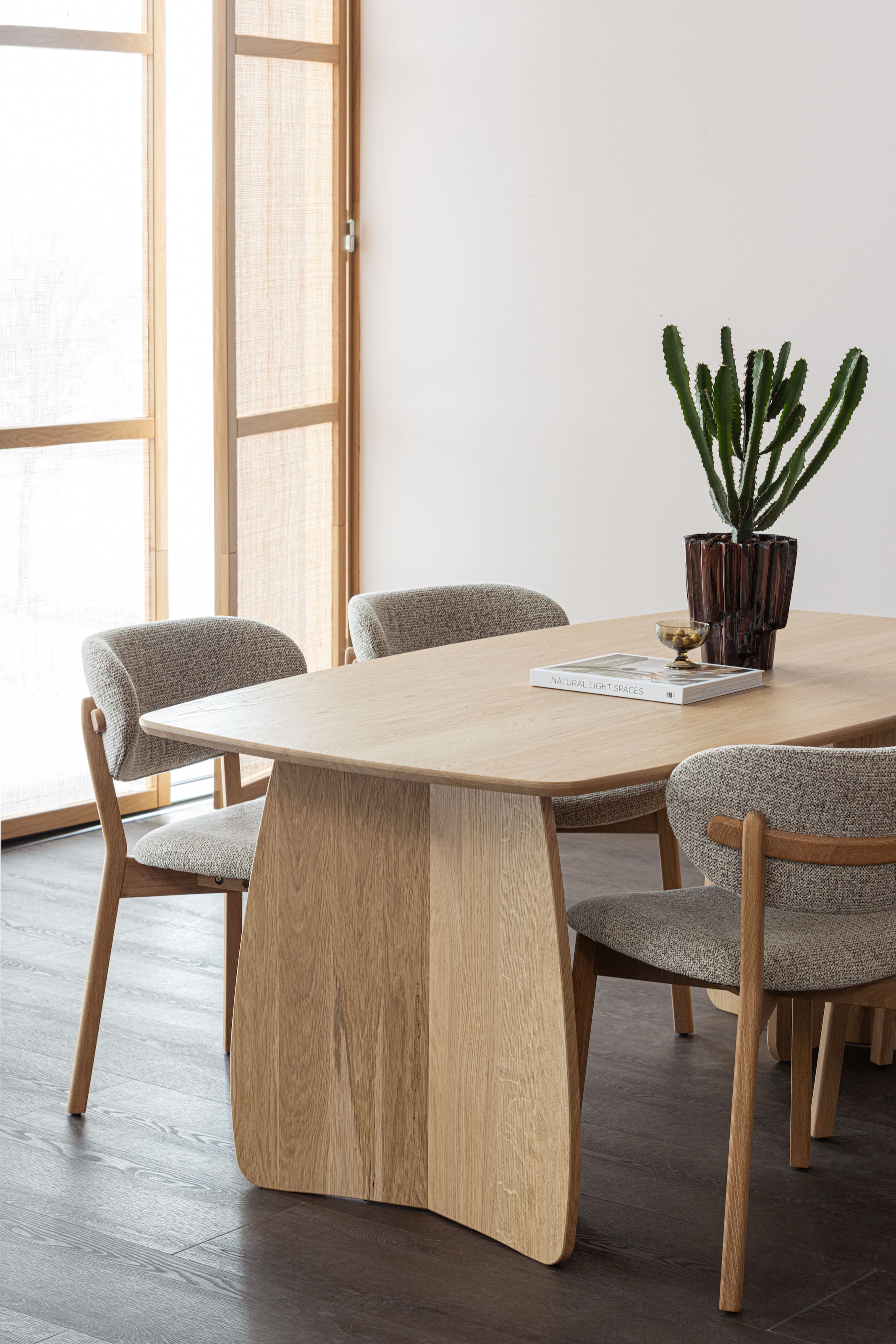 WOOOD Fauteuil lounge »Udar mit Eichenholzgestell und More-Melange-Bezug, B68 x T75 x H76 cm« très haute résistance à l'usure, accoudoirs intégrés, capacité de charge 120 kg