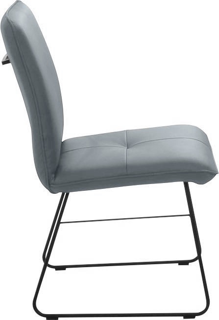 K+W Komfort & Wohnen Chaise à patins () 1 cuisarmature en métal noir, poignée au dos, matelassage sur l'assise
