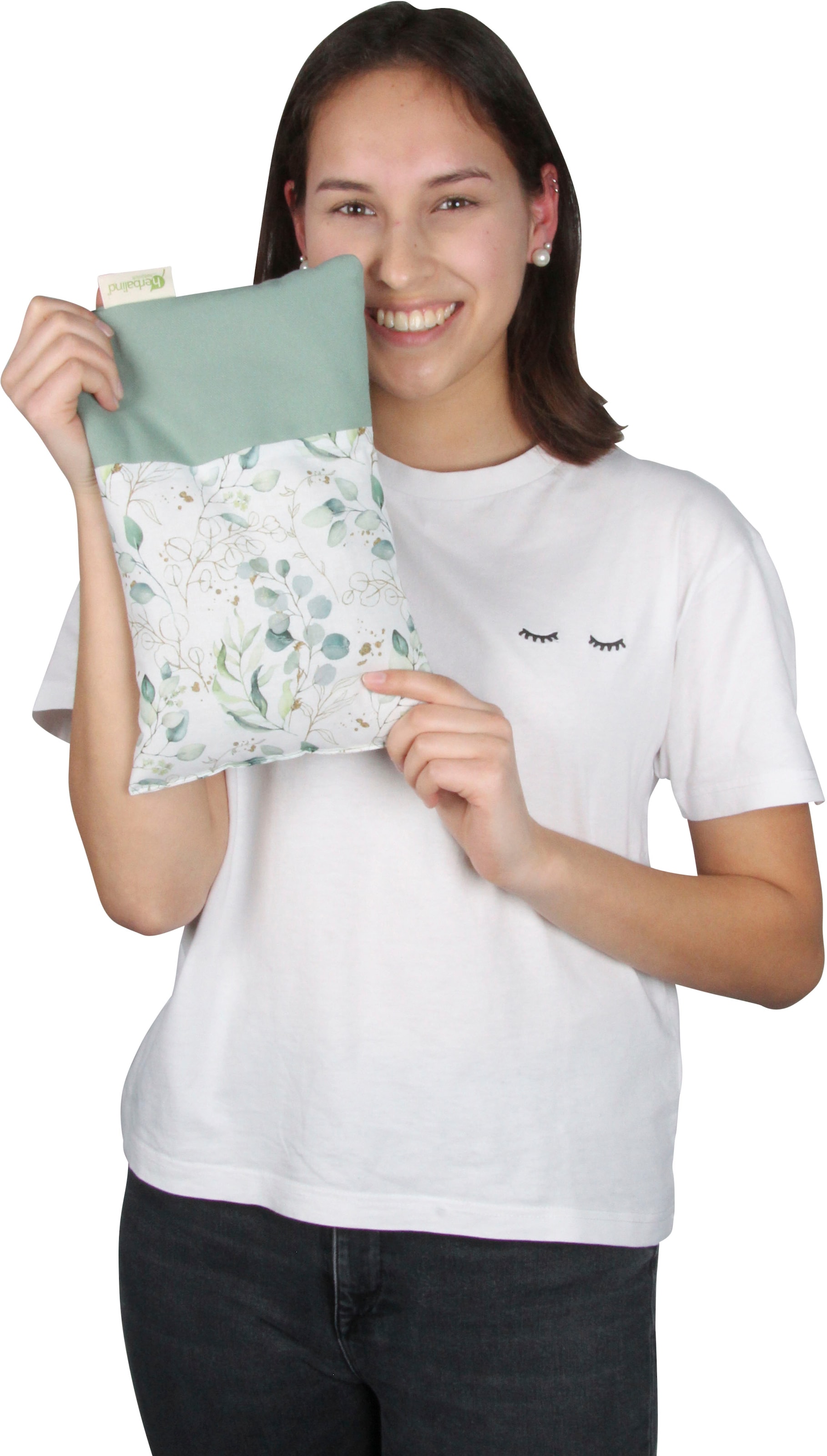 herbalind Kräuterkissen »Design Eukalyptus Weiss«