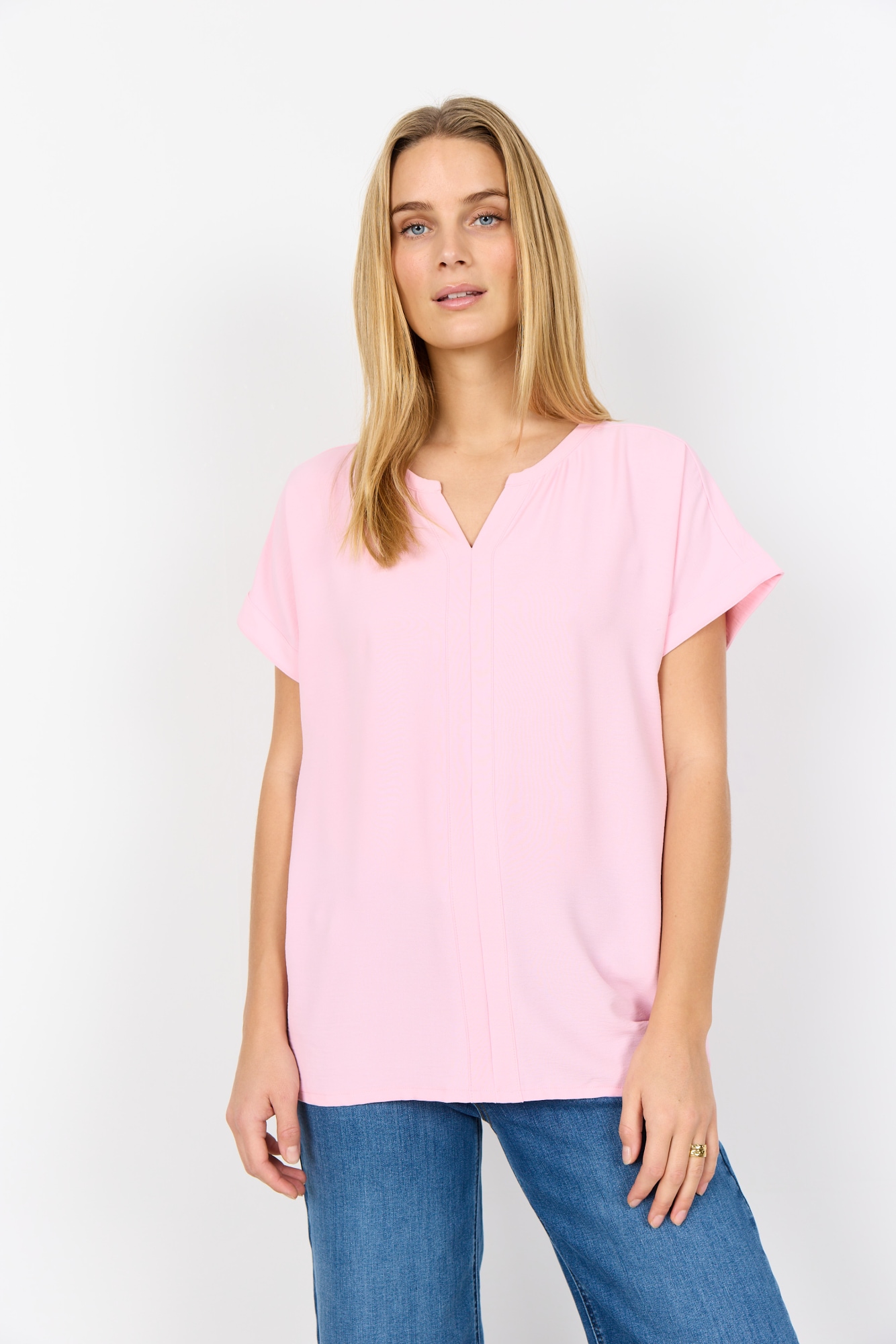 soyaconcept Shirtbluse »SC-CATH 1« normale Passform, mit V-Ausschnitt, aus pflegeleichter Kunstfaser