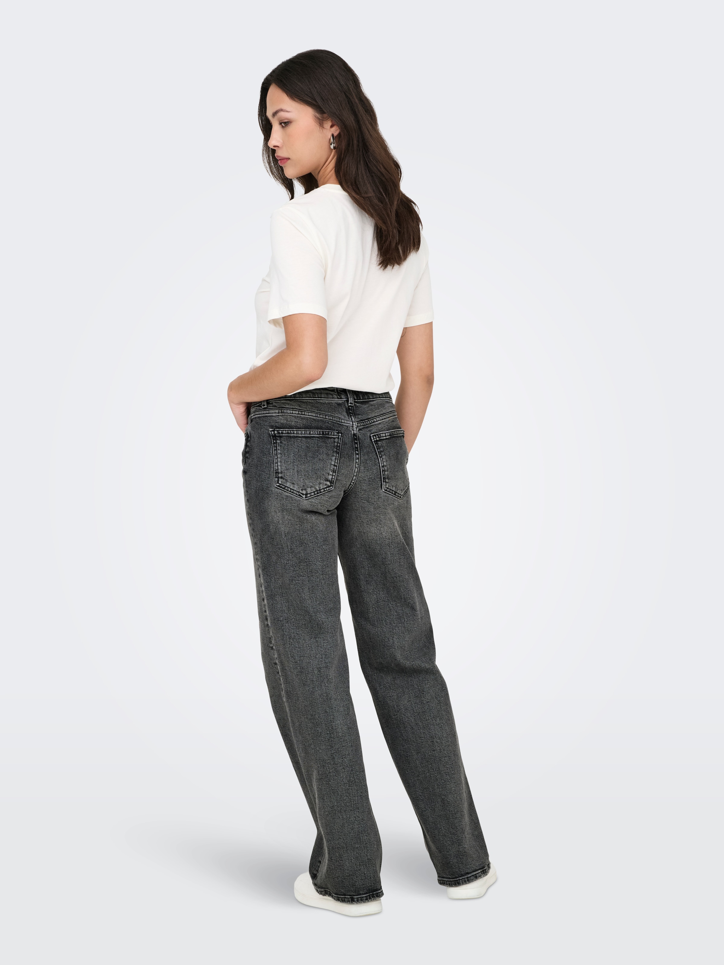 ONLY Jeans taille basse »ONLJUICY LW WIDE DNM DOT890 NOOS« mélange de coton