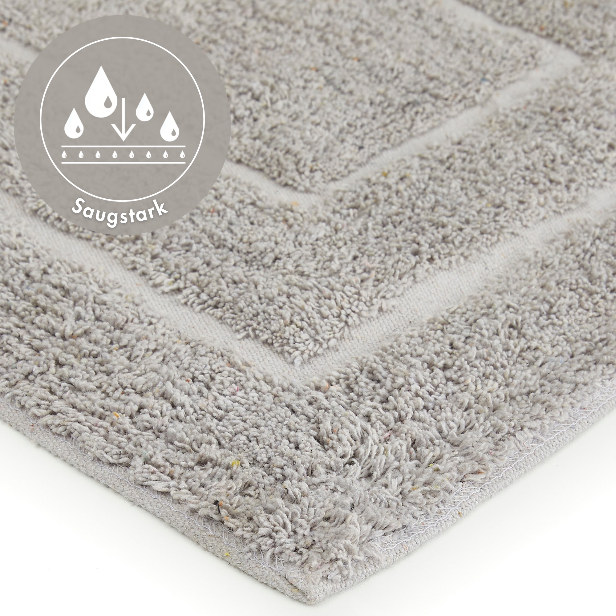Andiamo Badematte »Havanna, 50xca. 80 cm, Badvorleger, Badezimmer Teppich« Höhe 7,5 mm fussbodenheizungsgeeignet | schnell trocknend Badteppich, Uni Farben, Hoch-Tief Effekt, verschiedene Designs