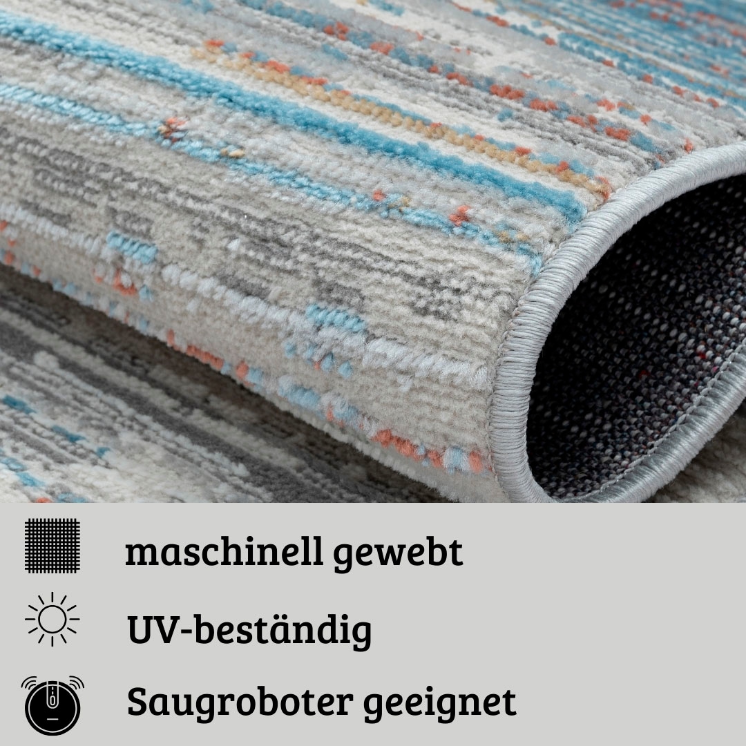 GOODproduct Teppich »Ziven« rund 8 mm Höhe Kurzflor, modernes Design, pflegeleicht, Wohnzimmer