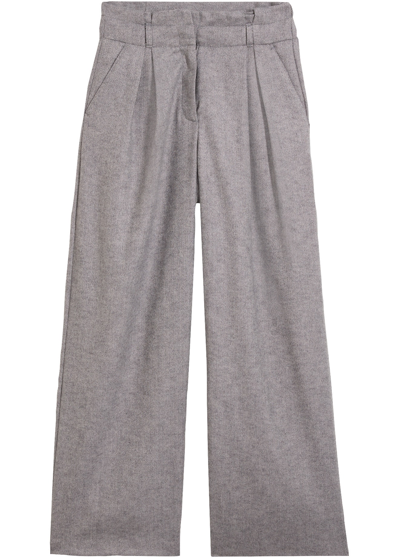 bonprix Pantalon à pinces  avec une teneur en laine, coupe douce et large, coupe ample, style élégant