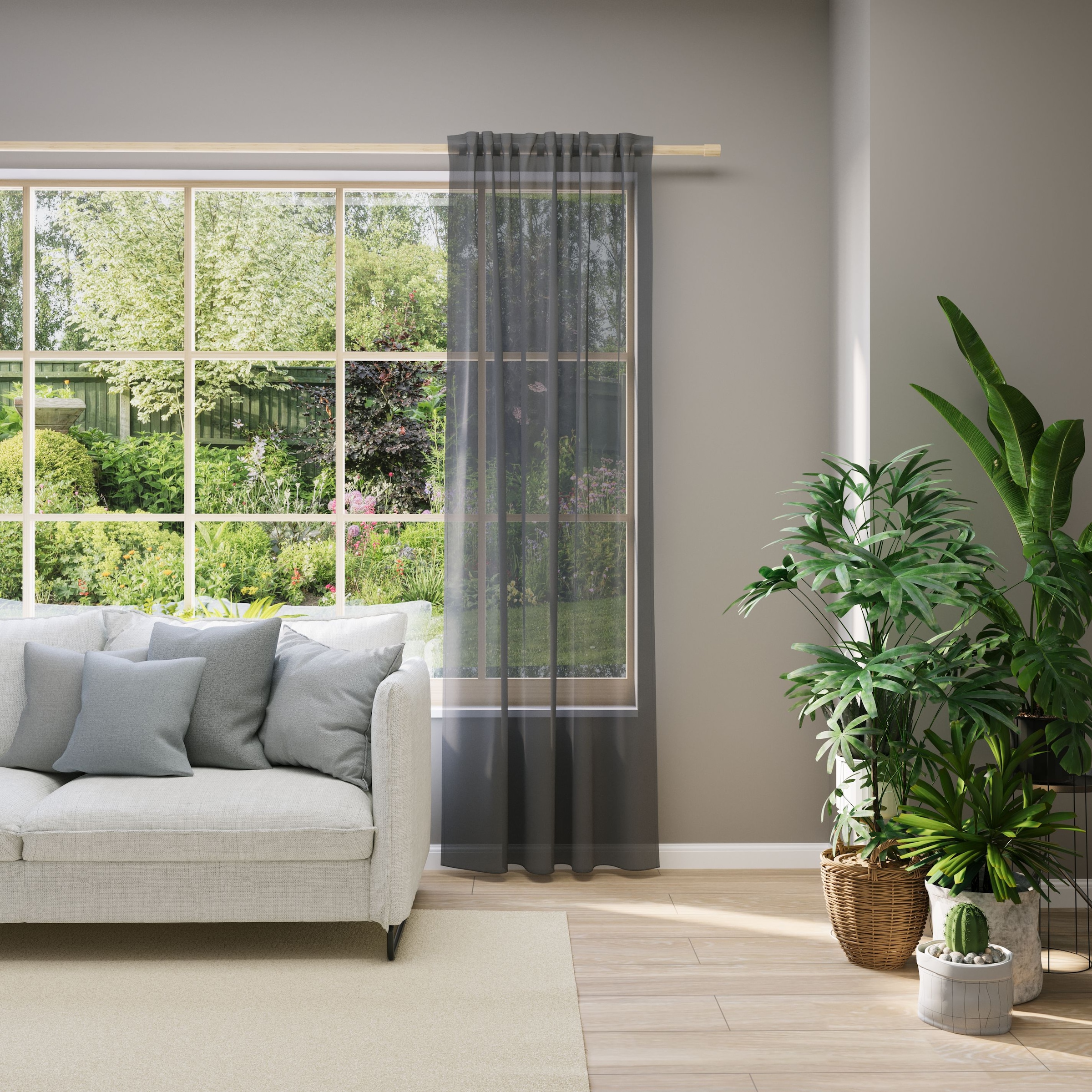 Neutex for you! Vorhang nach Mass »EVA« Multifunktionsband 1 Stk. tlg. Uni-Voile mit elegantem Glanz