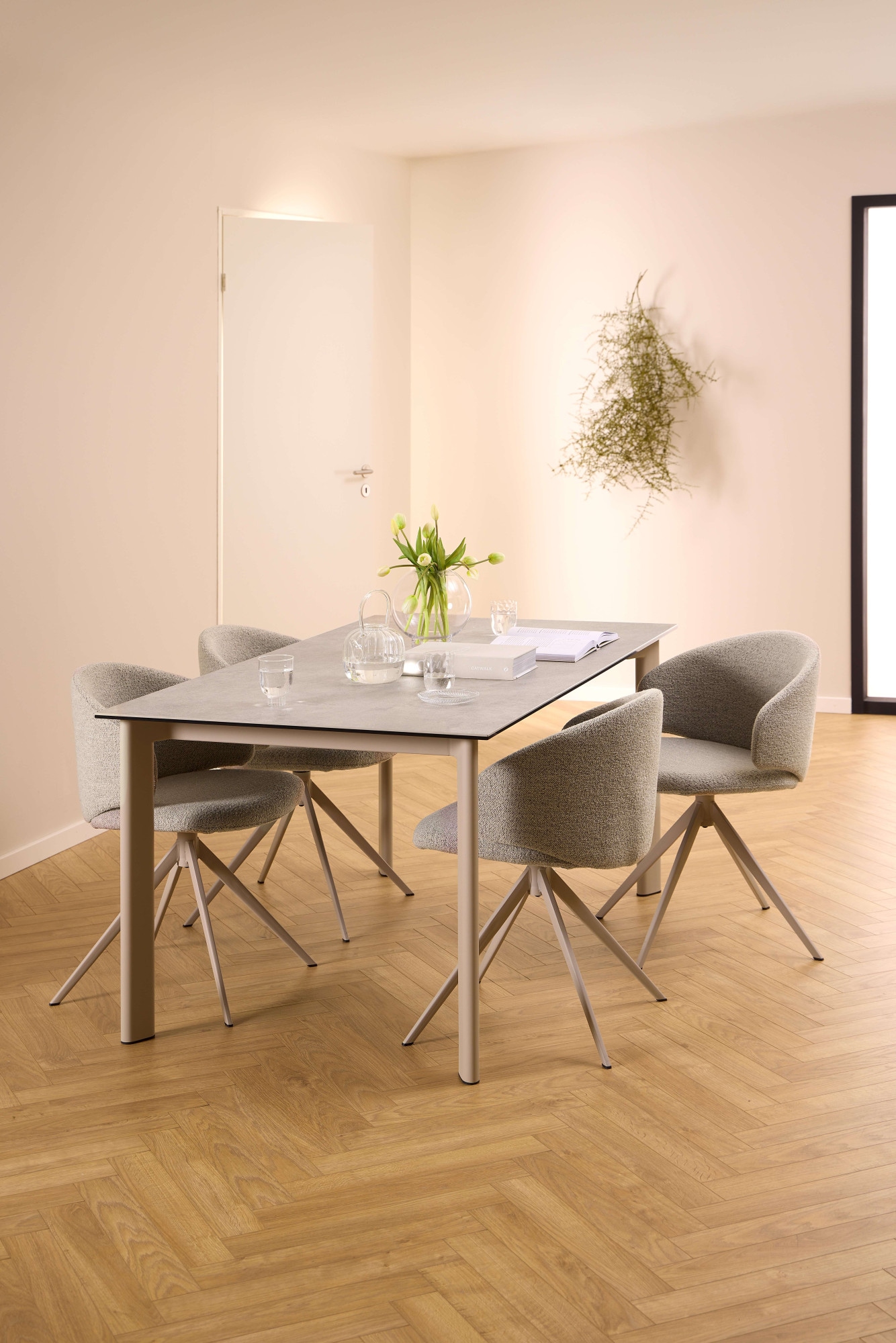 ACTONA GROUP Table de salle à manger »Palermo« table à manger, plateau gris Anista rugueux céramique, 160x90x75cm