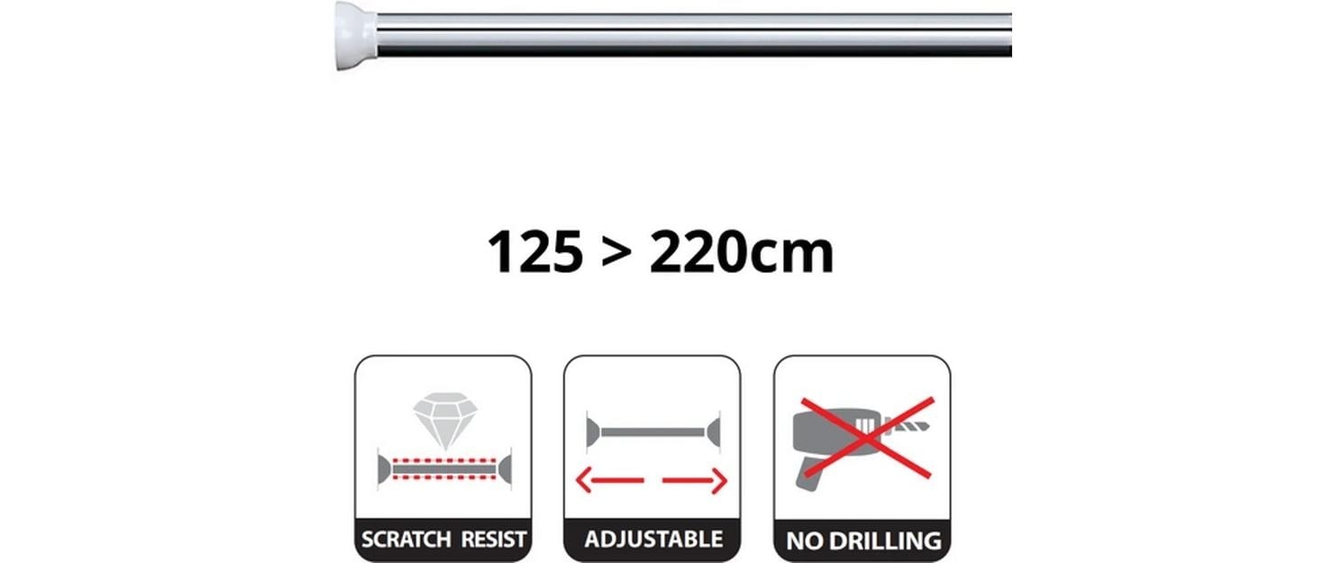 spirella Duschvorhangstange »Kreta bright, 125/220 x 3,5 cm« Ø 35 mm 1 läufig-läufig Ohne Bohren