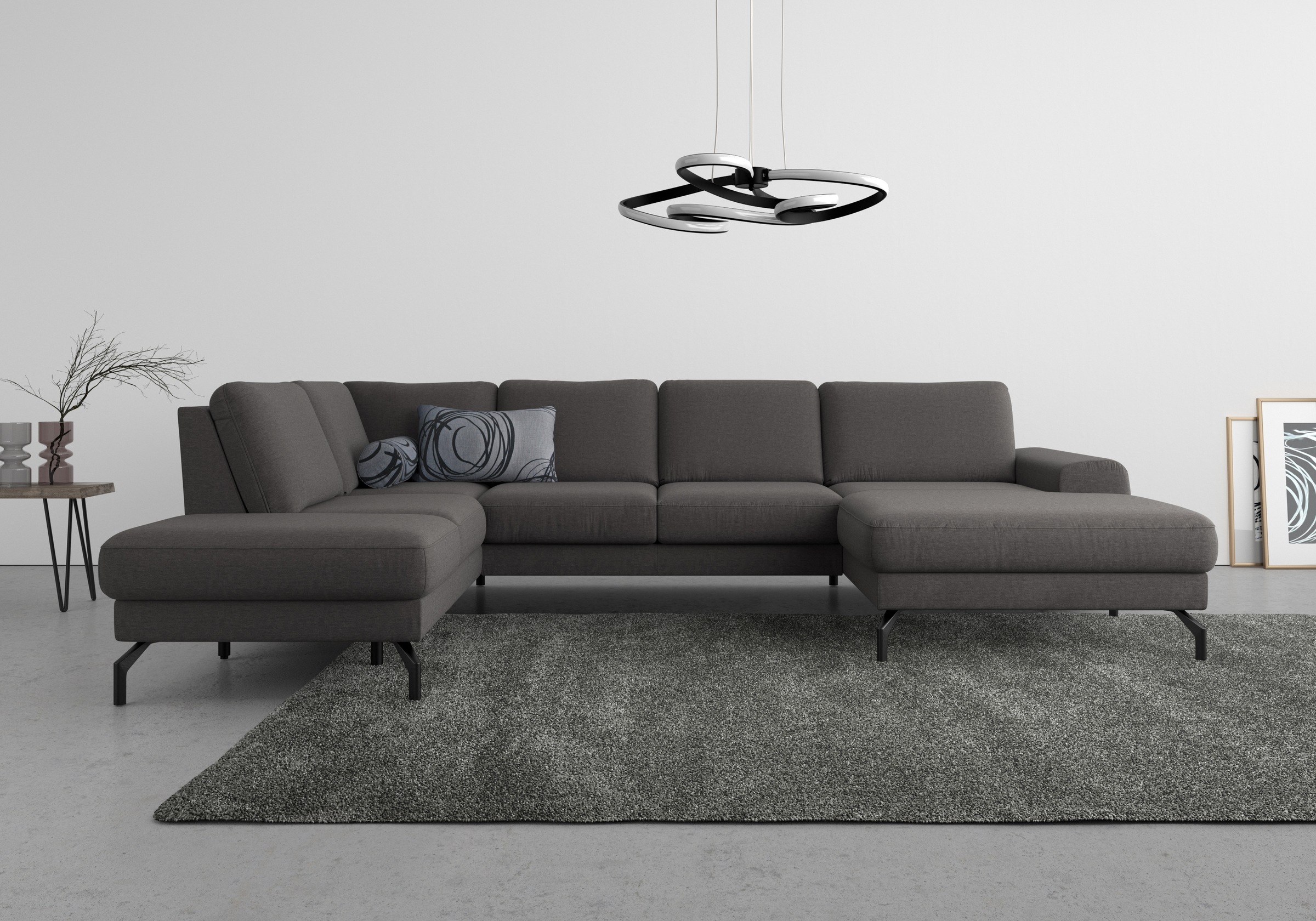 sit&more Wohnlandschaft »Cinturo U-Form« inklusive Sitztiefenverstellung und Federkern, Sitzhöhe 48 cm