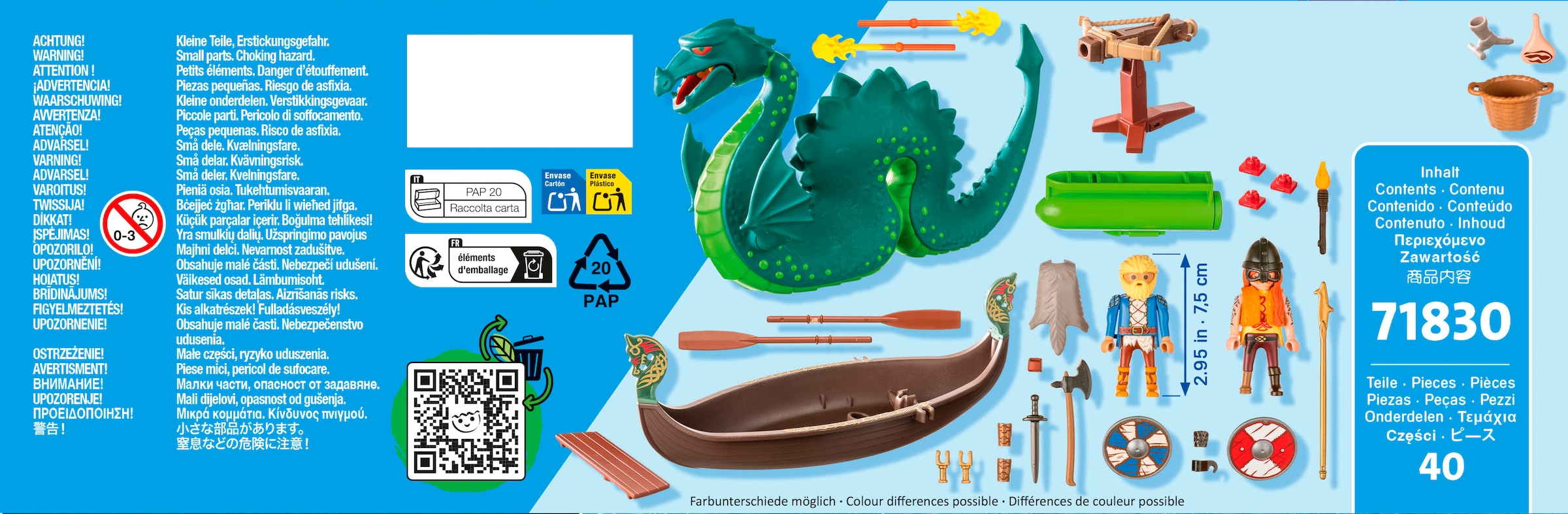 Playmobil® Jeu de construction »Wikinger mit Seeungeheuer (71830), Playmobil History« Made in Europe