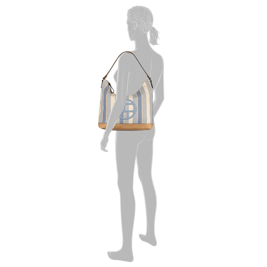 TOM TAILOR Hobo »Gilda« sac porté main femme, sac épaule avec grand logo Tom-Tailor