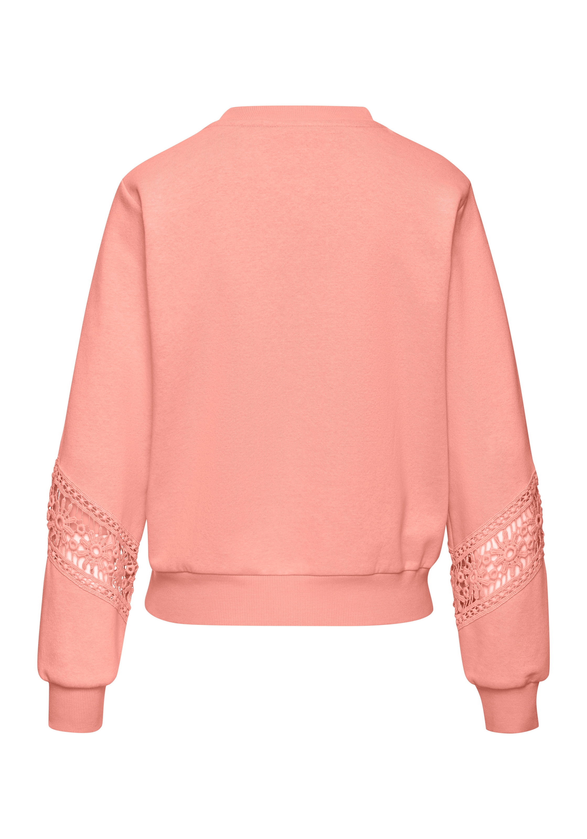 Vivance Sweatshirt mit Spitzeneinsätzen an Schulter und Ärmel