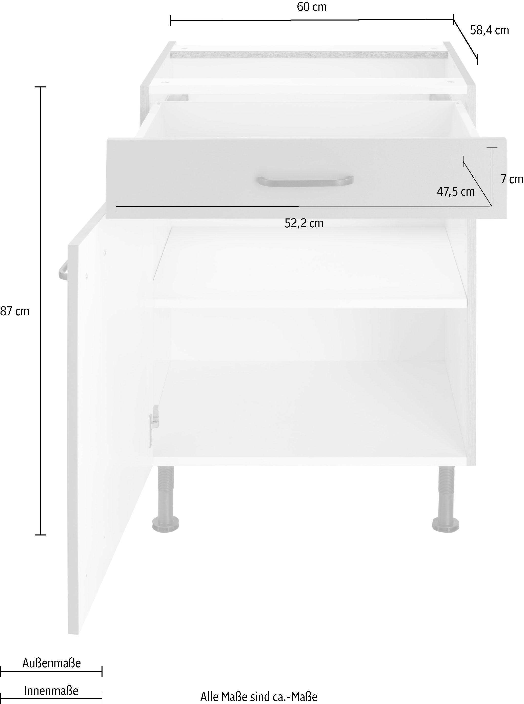 OPTIFIT Armoire basse »Elga« avec fonction soft-close, sortie totale, poignées en métal, largeur 60 cm