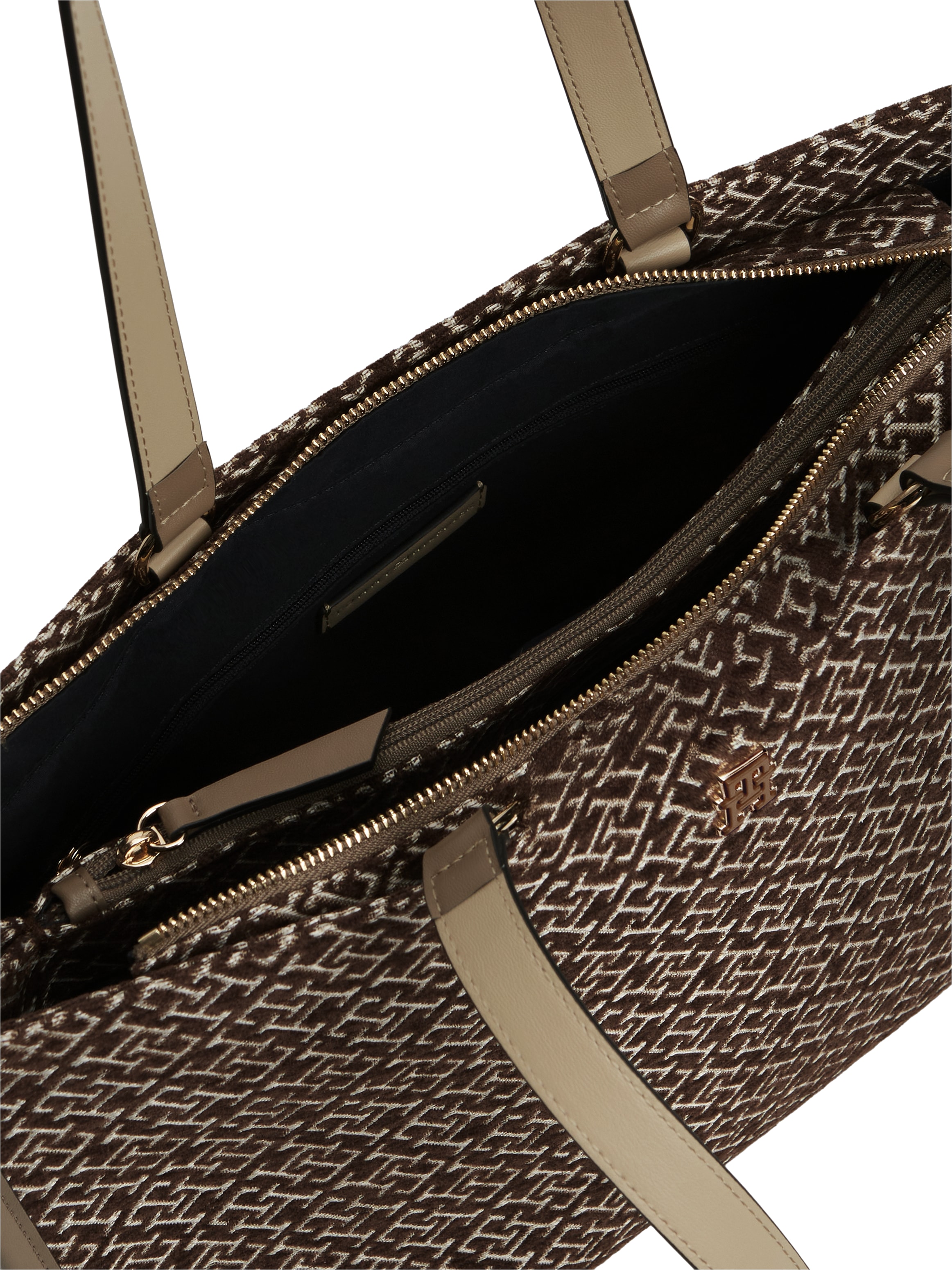 Tommy Hilfiger Handtasche »TH JACQUARD TOTE« Damen Schultertasche mit edler TH-Logostickerei