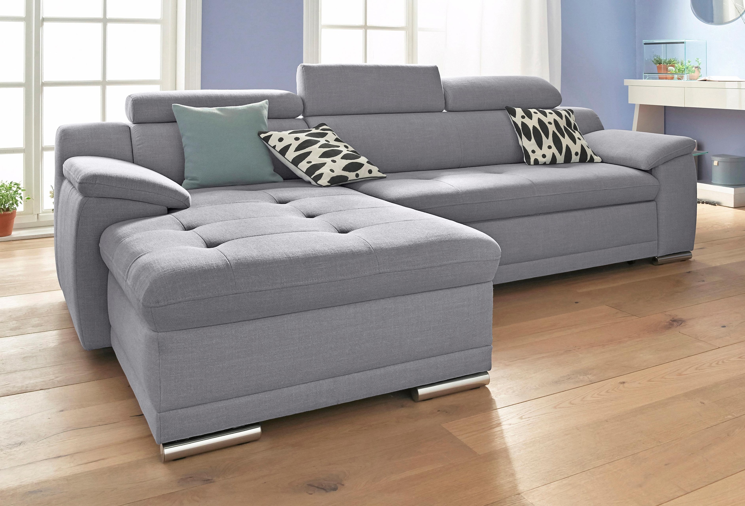 sit&more Ecksofa »Top Andiamo L-Form« wahlweise mit Bettfunktion, inklusive Kopfteilverstellung