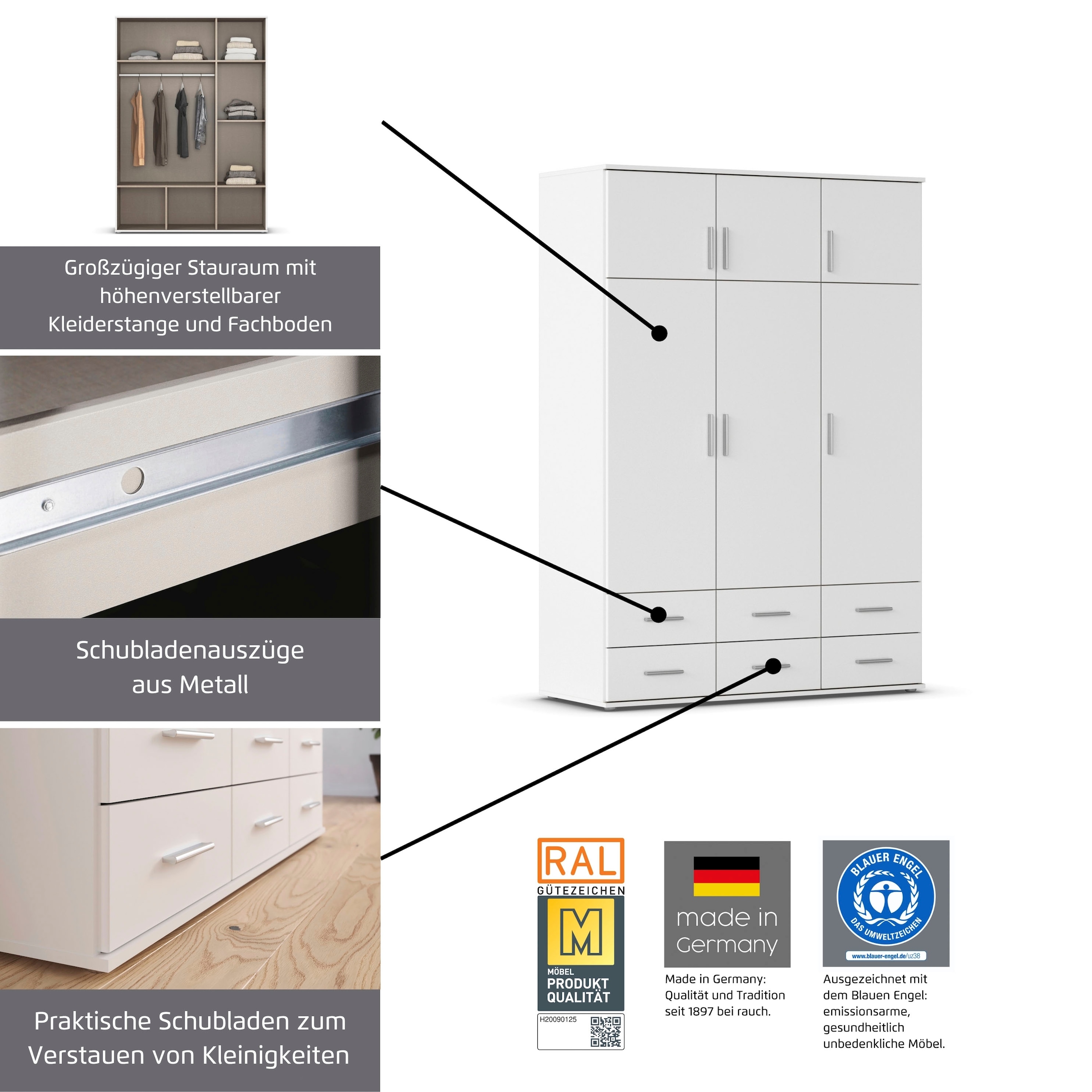 rauch Kleiderschrank »Kemi« mit Spiegel