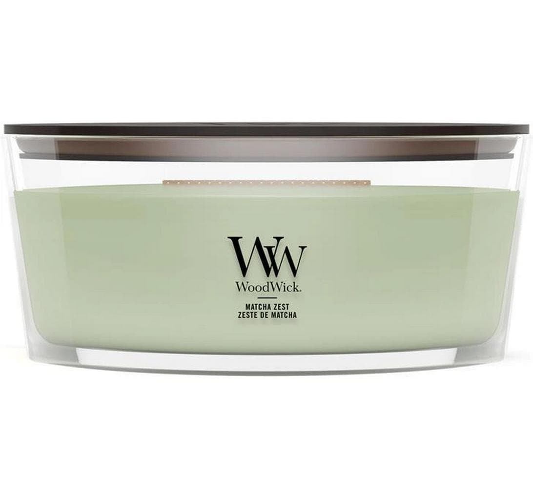 Woodwick Bougie parfumée »Matcha Zest Ellipse«