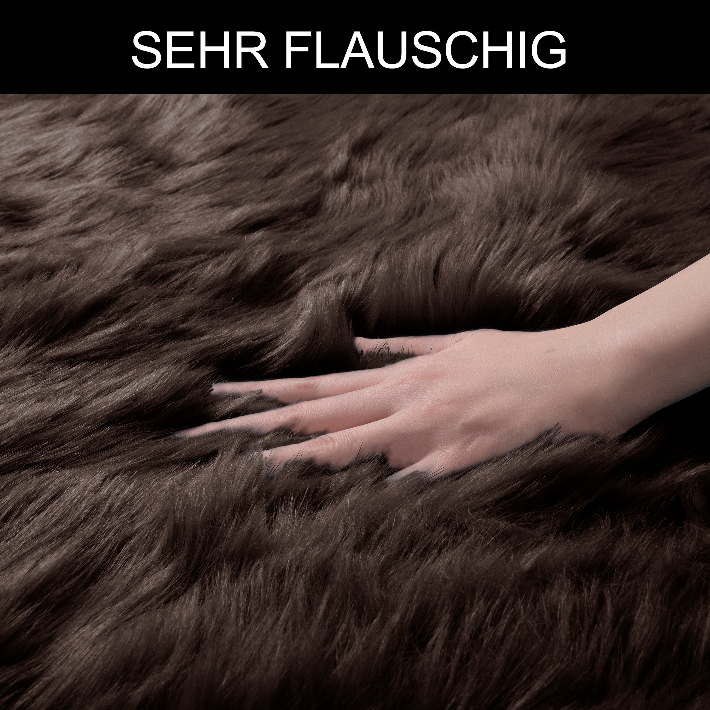 GOODproduct Tapis à poils longs »Valeria, Fellteppich, kuschelig, flauschig« Rectangulaire 60 mm Höhe Kunstfell, weiche Teppiche, Wohnzimmer, Schlafzimmer, Esszimmer