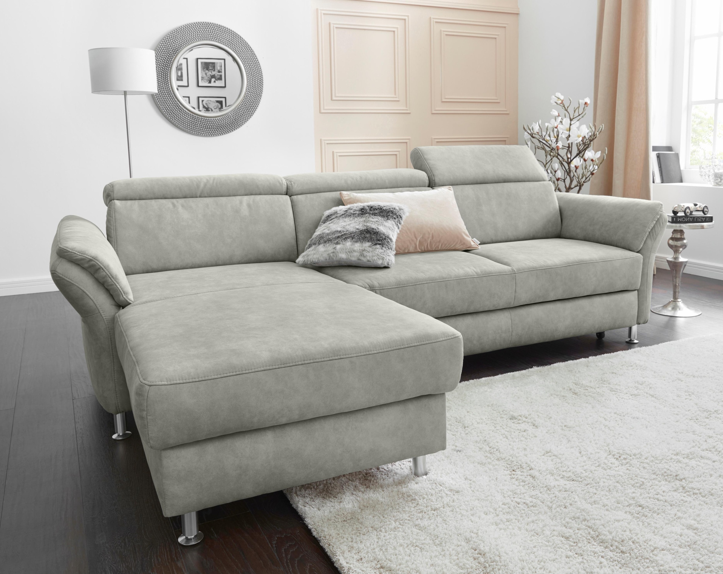 sit&more Ecksofa »Avignon L-Form« Kopfteilverstellung, wahlweise mit Bettfunktion und Bettkasten