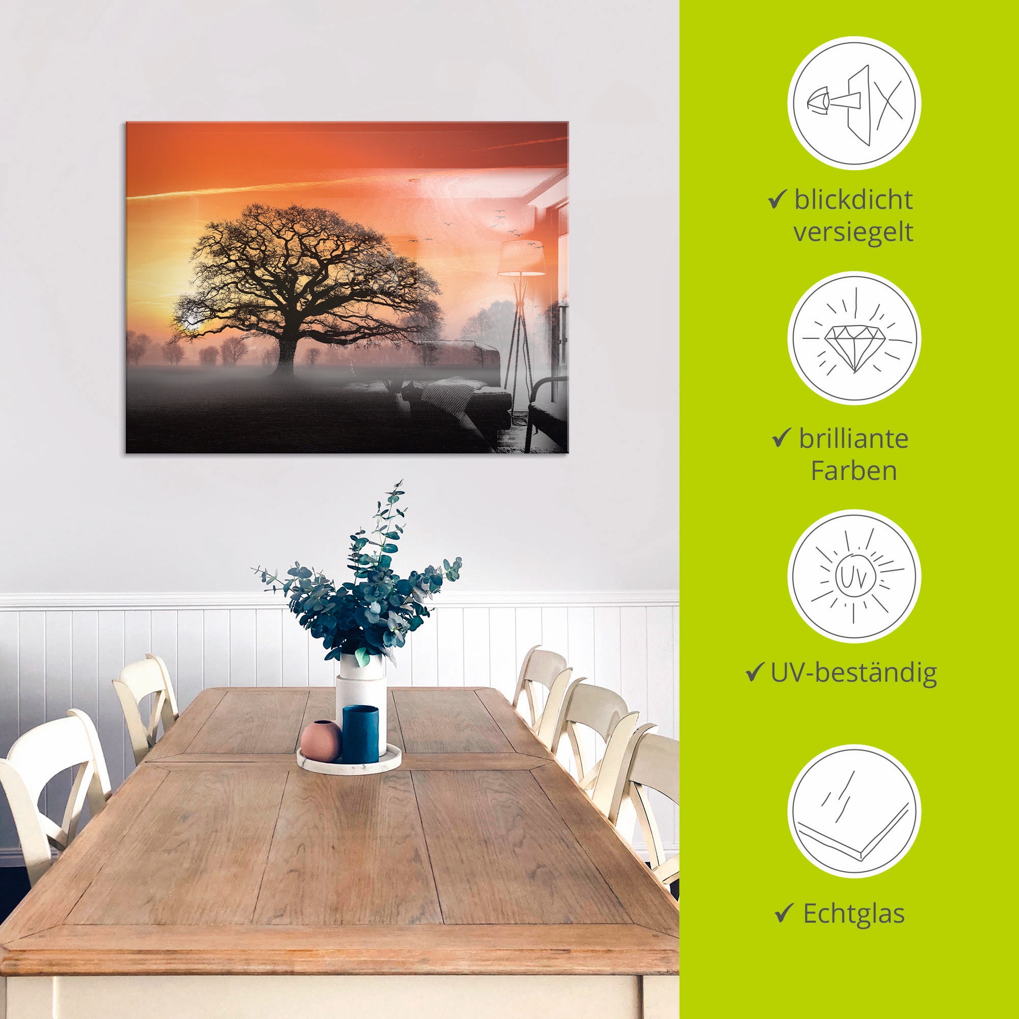 Artland Glasbild »Filigran und mehr...« Bäume 1 Stk. tlg. in verschiedenen Grössen