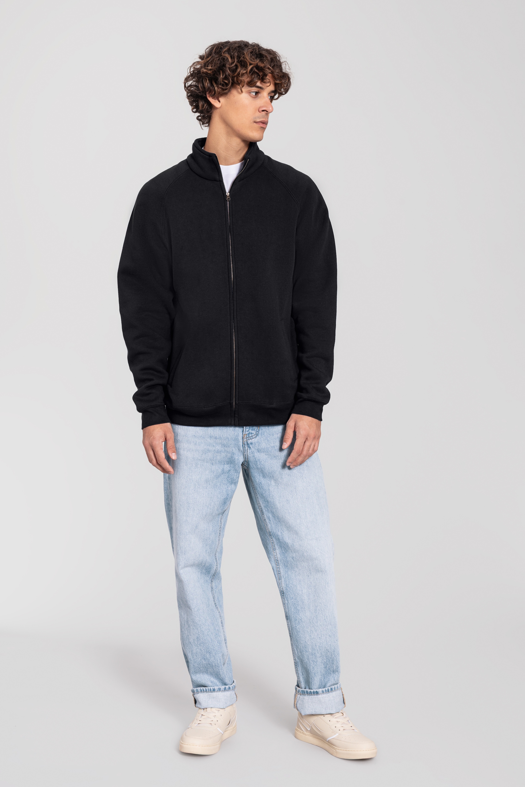 Fruit of the Loom Veste sweat »Iconic Premium Sweat Jacket« avec poches fendues, chiné, longueur normale