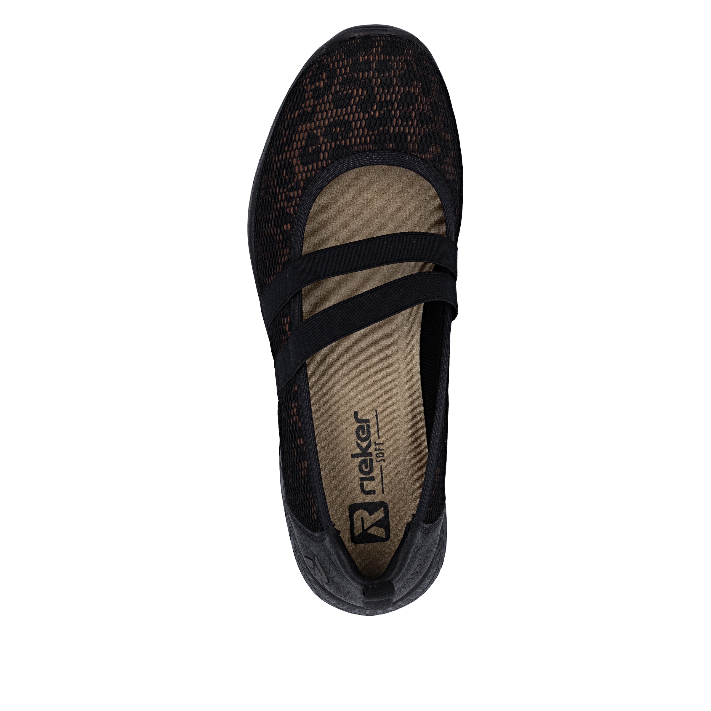 Rieker Ballerina  Slipper, Schlupfschuh mit Stretchbänder
