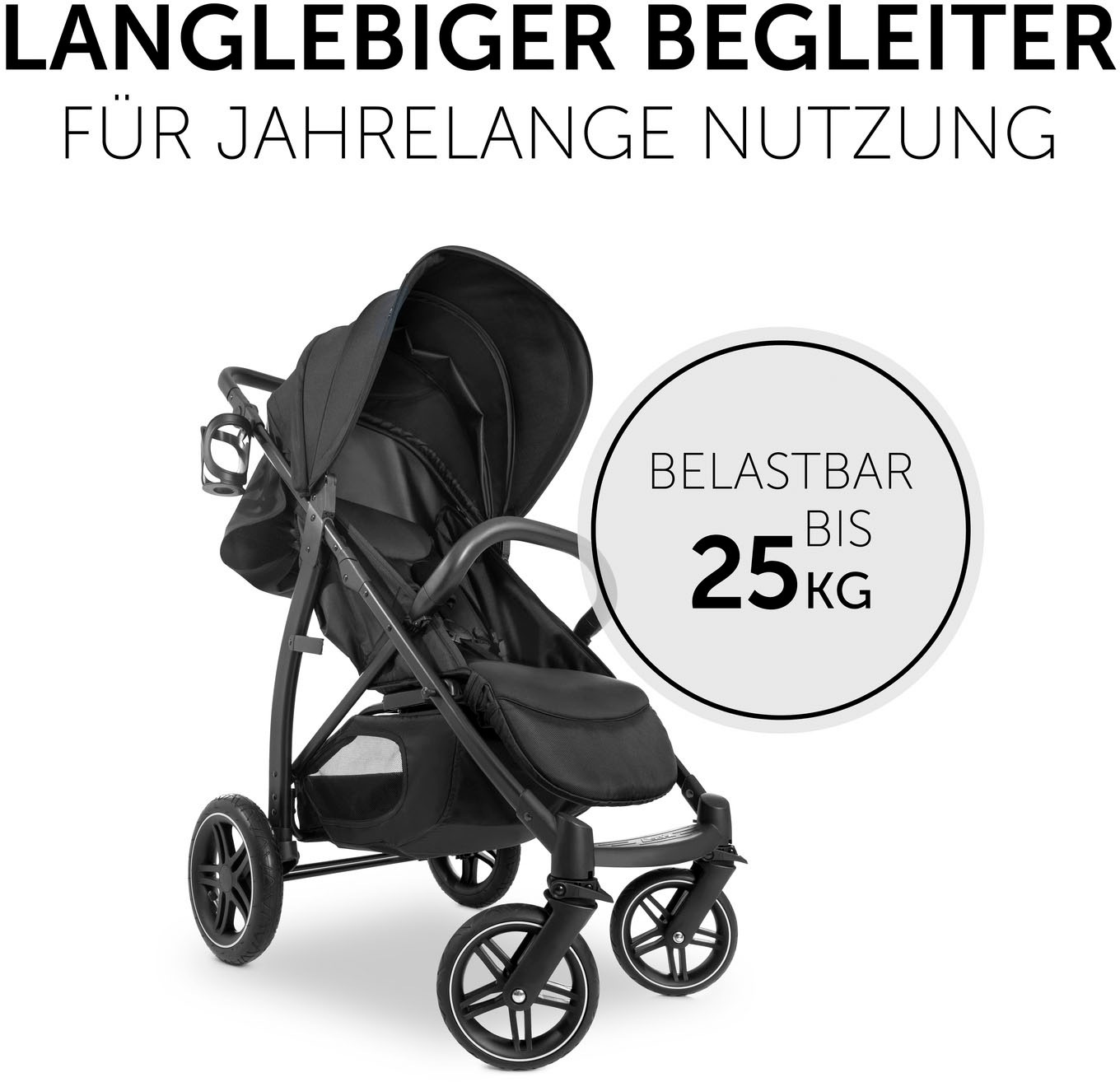 Hauck Kinder-Buggy »Rapid 4D Air, black« mit verlängerbarem 3-Zonen Verdeck