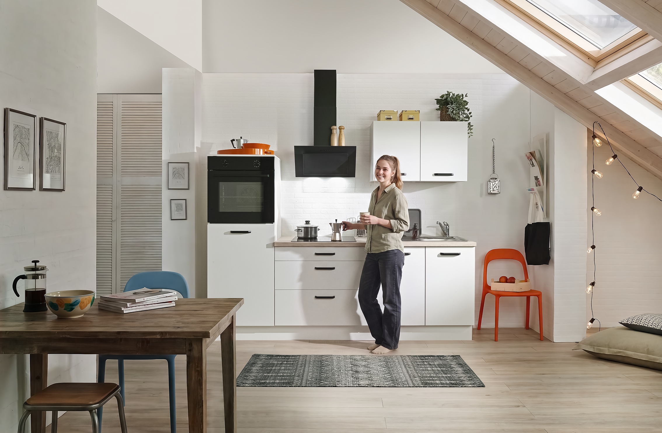 wiho Küchen Küchenzeile »Compact« Breite 240cm, wahlweise mit Geräten (ohne Kühlschrank))