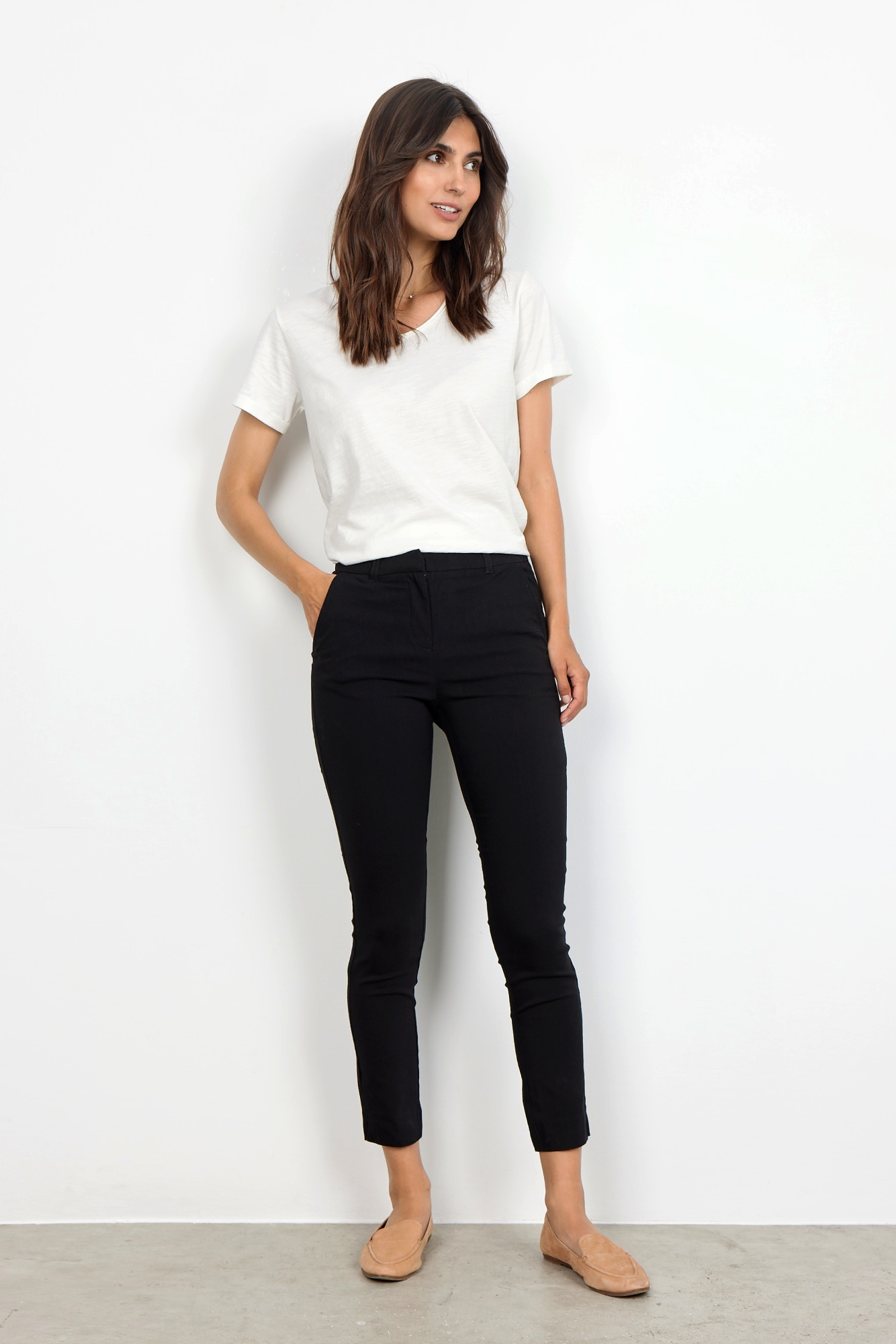 soyaconcept Pantalon de costume »SC-LILLY 44-B«  en mélange viscose, coupe étroite, longueur cheville