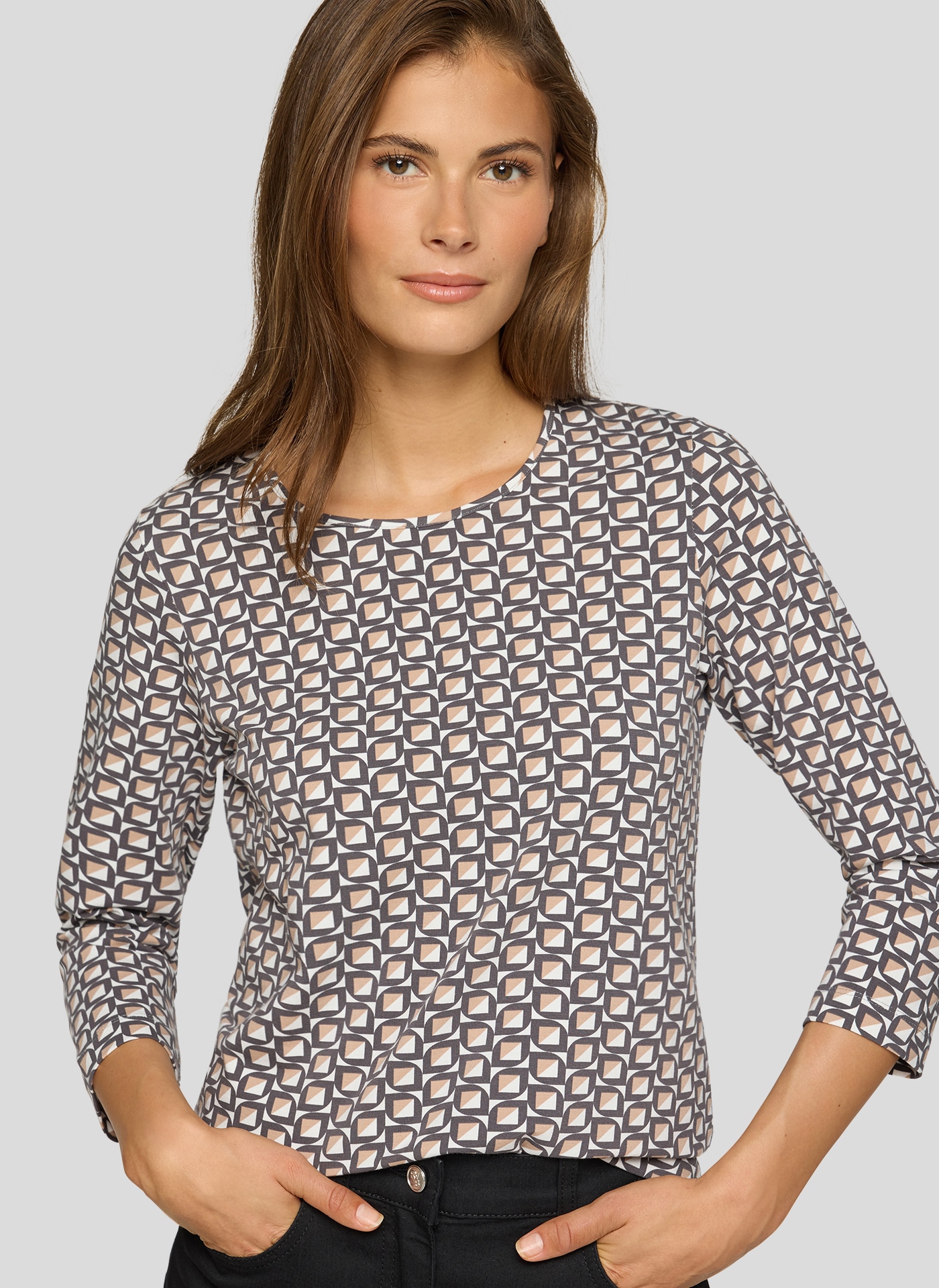 Rabe T-shirt à manches 3/4 mit Minimal Print