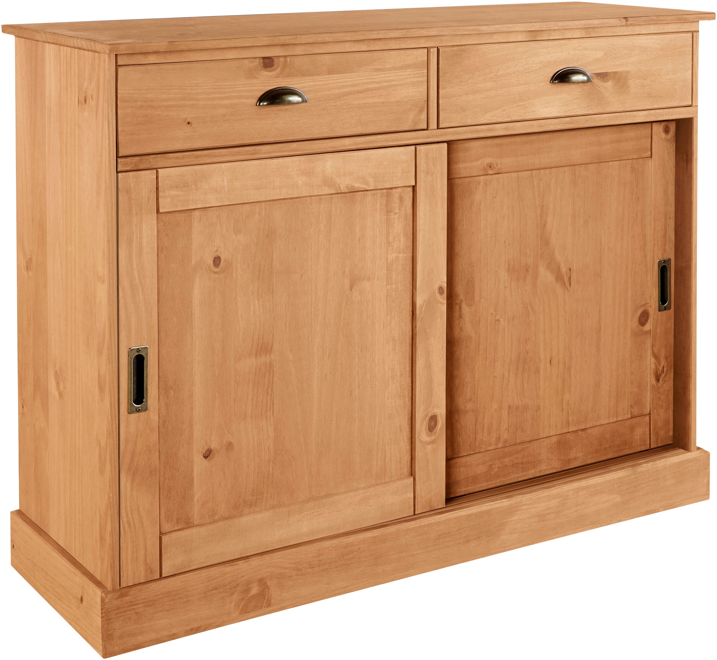 GOODproduct Sideboard »Schröder« Kommode, 2 Schiebetüren, 2 Schubkasten, aus massivem Kiefernholz