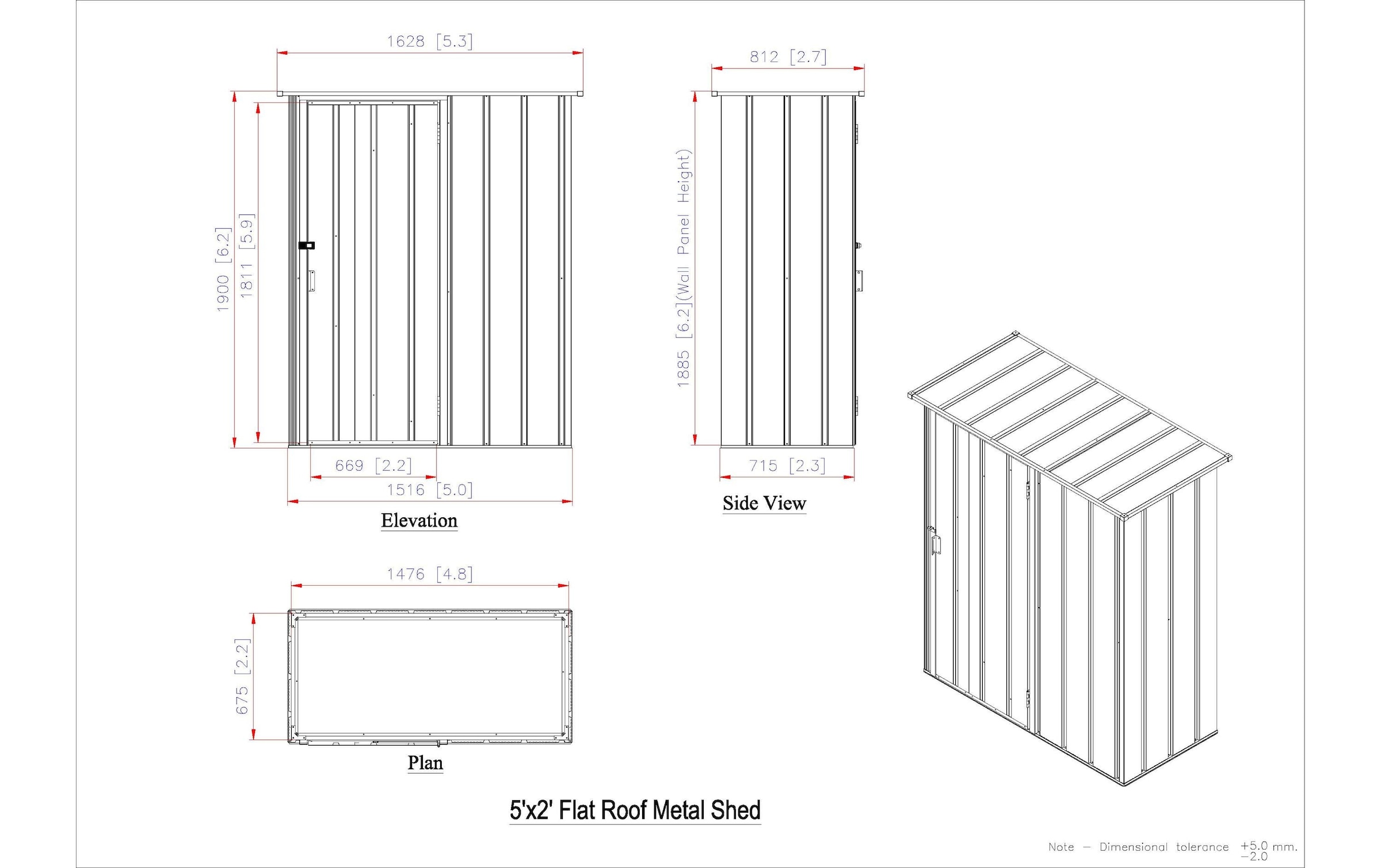   Gartenhaus »Easy-Store Shed 5 x 2«