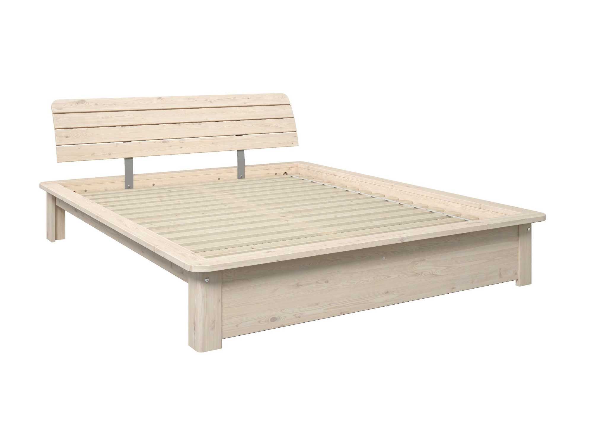 GOODproduct Massivholzbett »Antri, Futonbett, ergonomisch geformtes Kopfteil, stilvolles Design« Rahmen zur Ablage von Smartphone, mit Lattenrost, Bettkasten optional