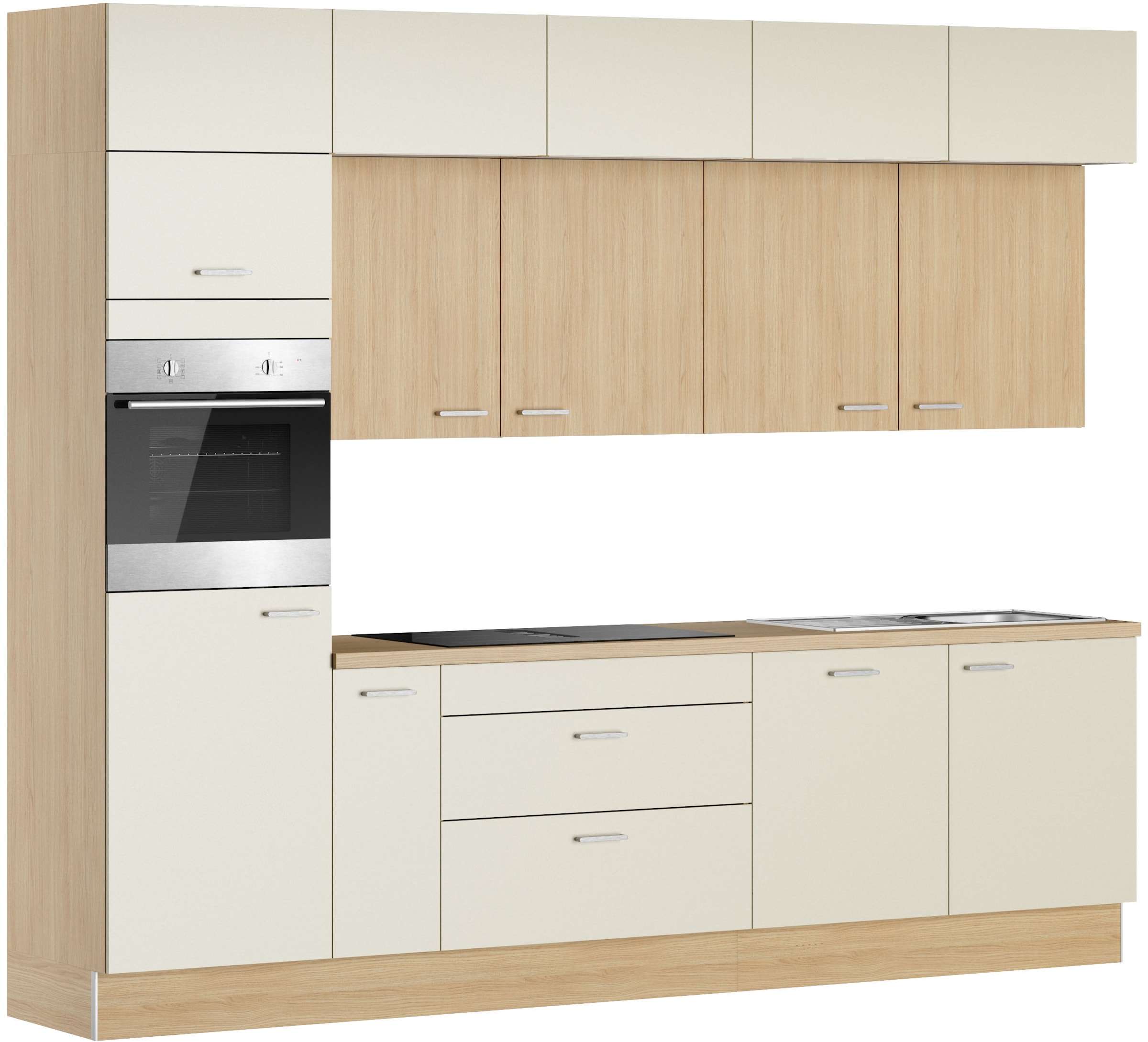 KOCHSTATION Kitchenette »KS-Lucy« Breite 300 cm, Soft-Close, inkl. Zubehör, wahlweise mit E-Geräten