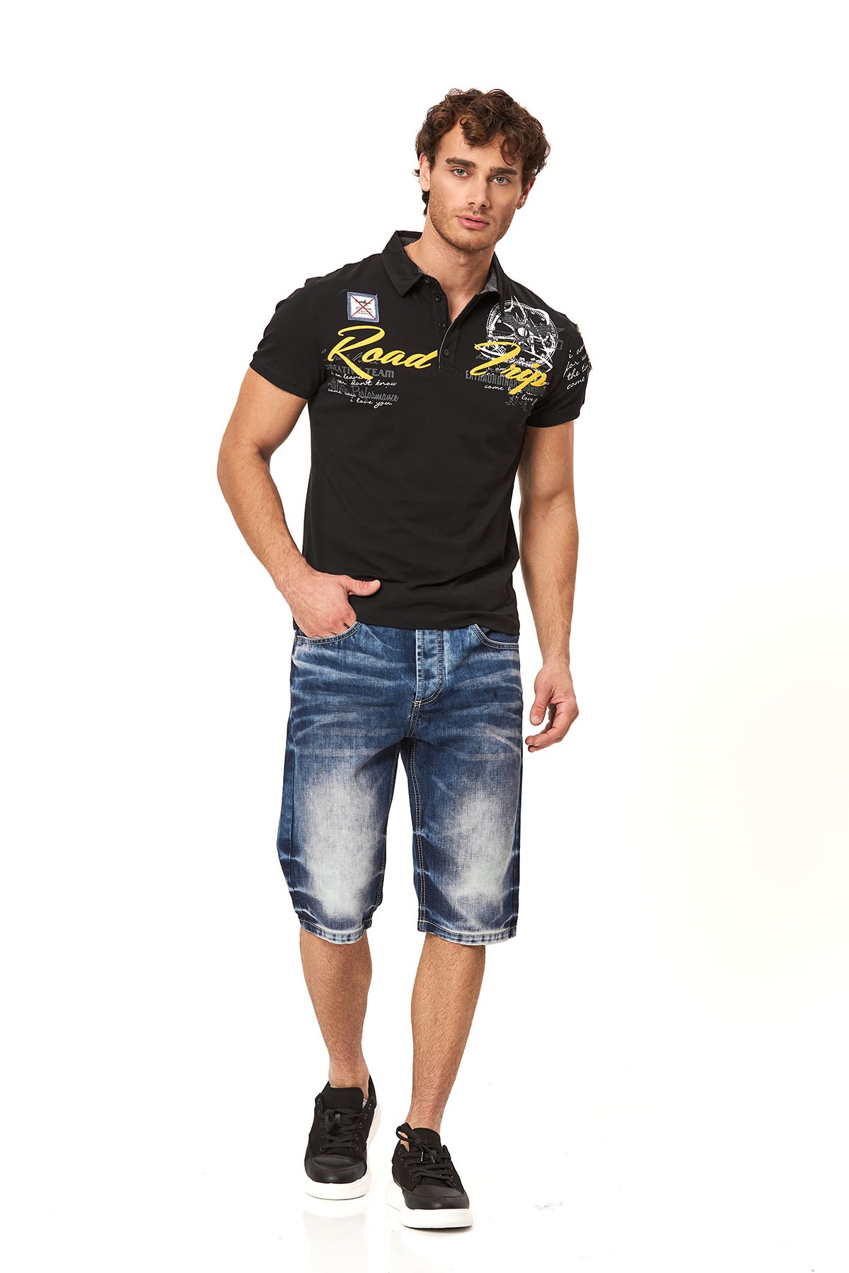 Cipo & Baxx Bermuda en jean Baumwolle, regular fit