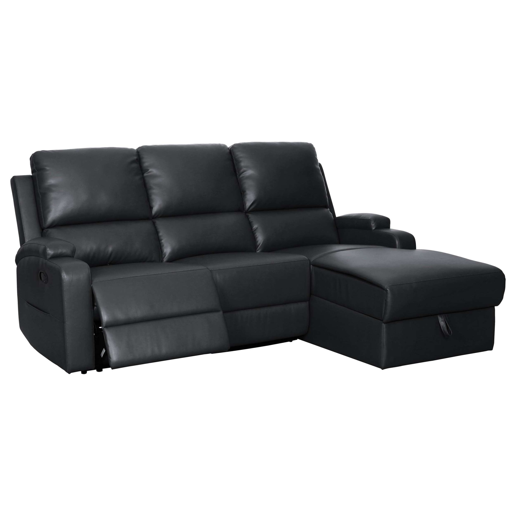 GOODproduct Canapé d'angle »NAPORI Kunstleder, Multimediasofa, L-Form« fonction relax manuelle ou électrique, USB-A pour la version électrique, coffre de rangement