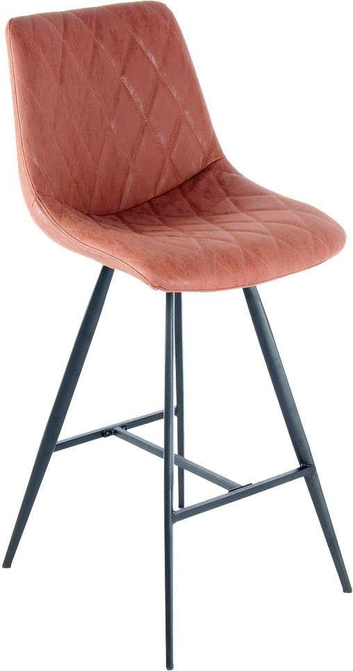 Kayoom Hochstuhl »Barstuhl Frances 425 2er-Set, stilvoller Retro-Look Barhocker« (Set) 2 Stk.pflegeleicht, bequem, attraktive Lederoptik, stilvoller Retro-Look