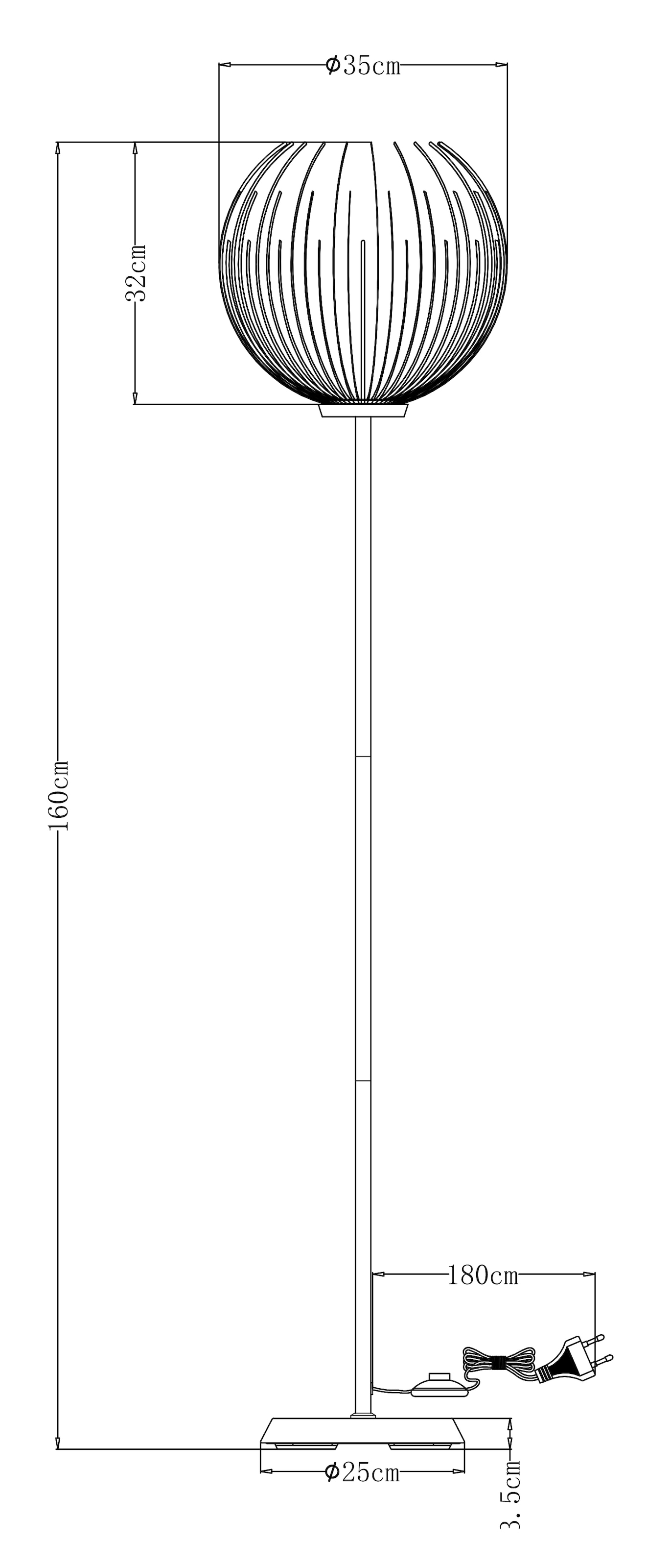 GOODproduct Lampadaire »Tonnia« 1 cuis