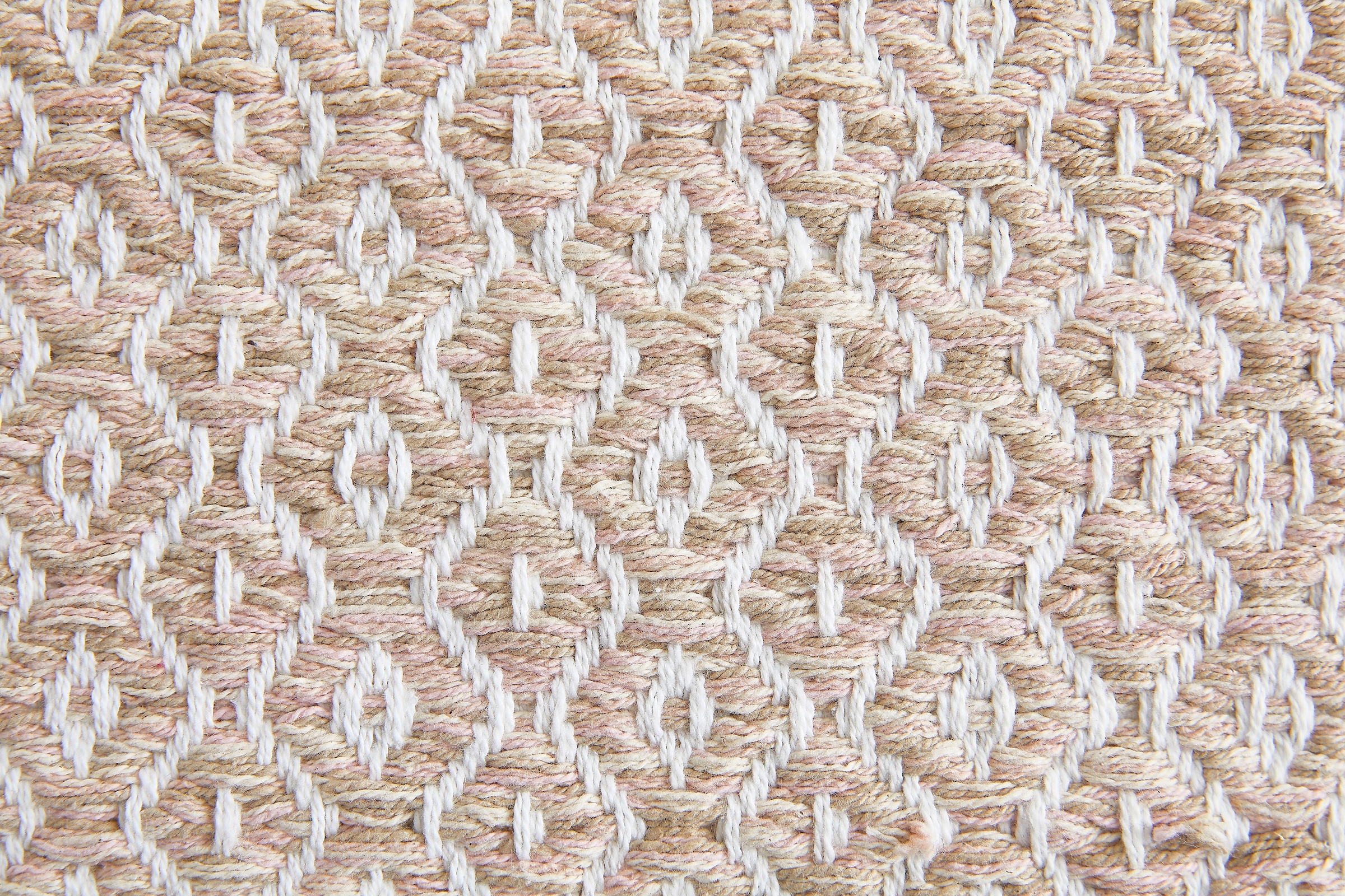 my home Tapis »Nivala« Rectangulaire 10 mm Höhe Flachgewebe, Rauten Motiv, reine Baumwolle, Mit Fransen