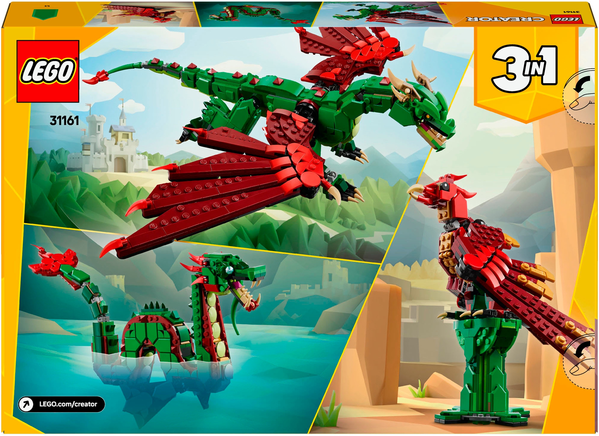LEGO® Pions de construction »Grüner Drache (31161), LEGO Creator« Made in Europe