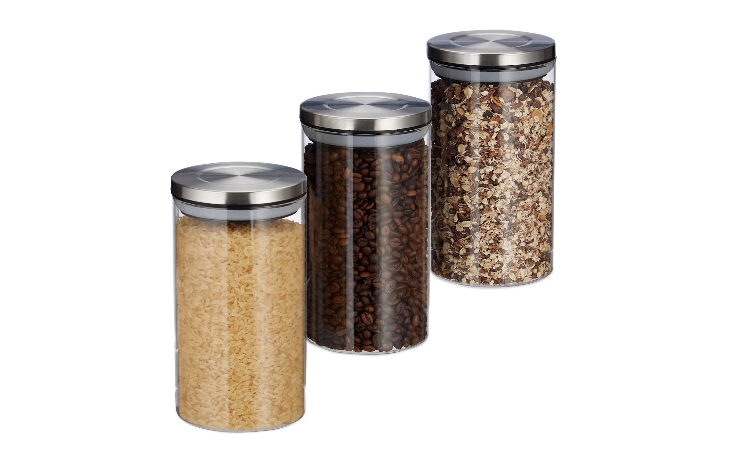 relaxdays Bocal à provisions »1 l« compatible lave-vaisselle