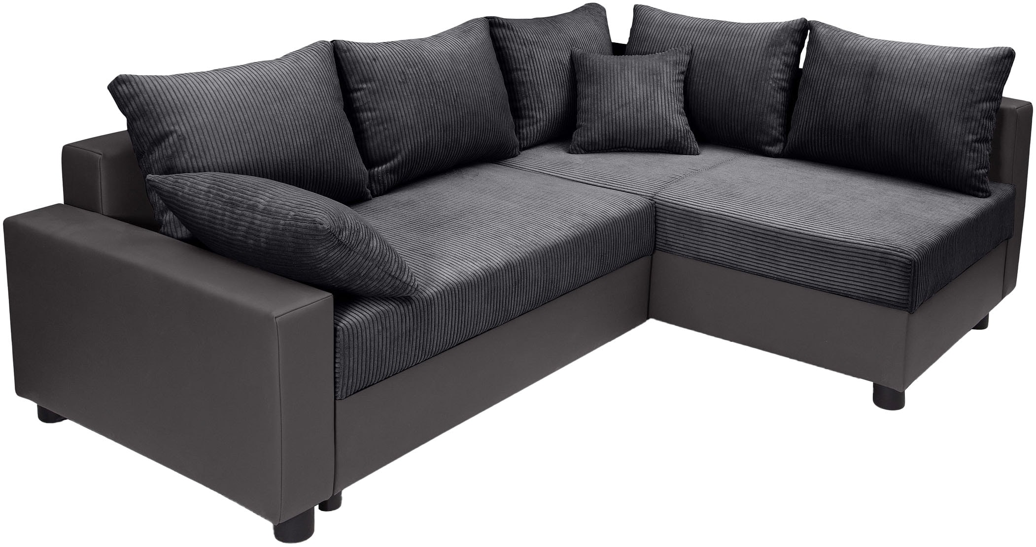 COLLECTION AB Canapé d'angle »Parma L-Form, B: 224 cm« fonction couchage, coffre de rangement et 2 coussins décoratifs, ressort ensaché