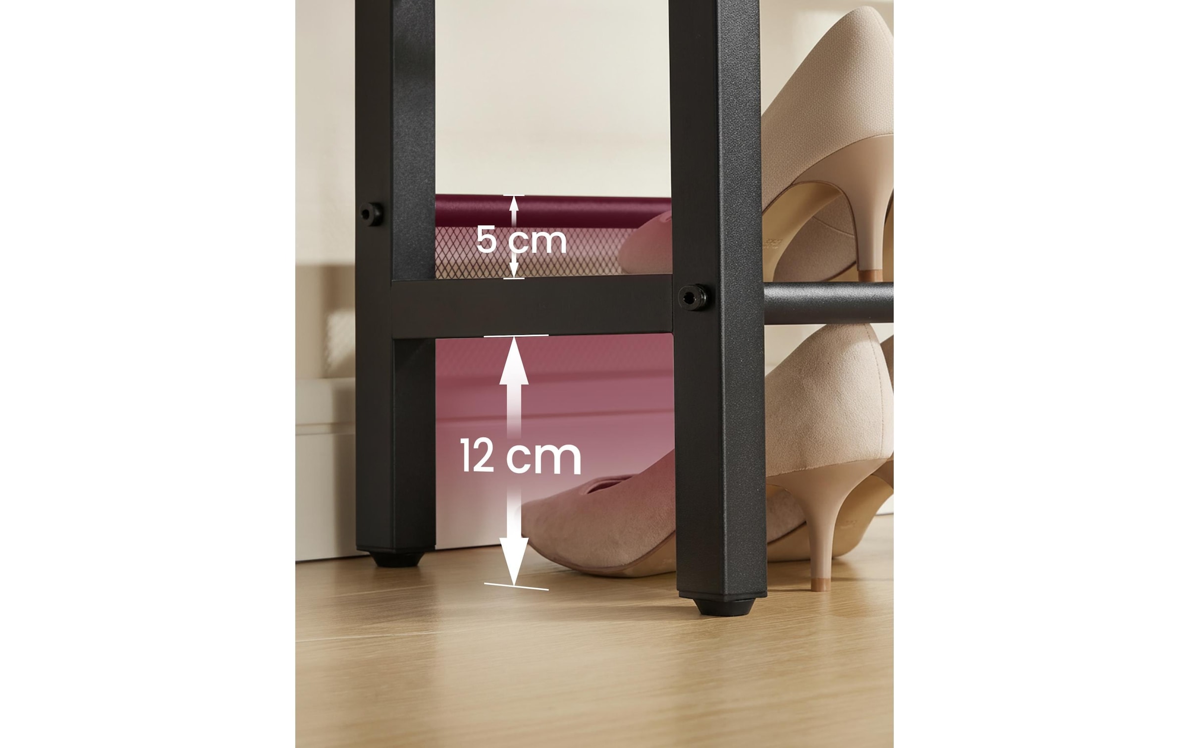 VASAGLE Schuhregal »mit drei Ablagen 75 x 50 cm«
