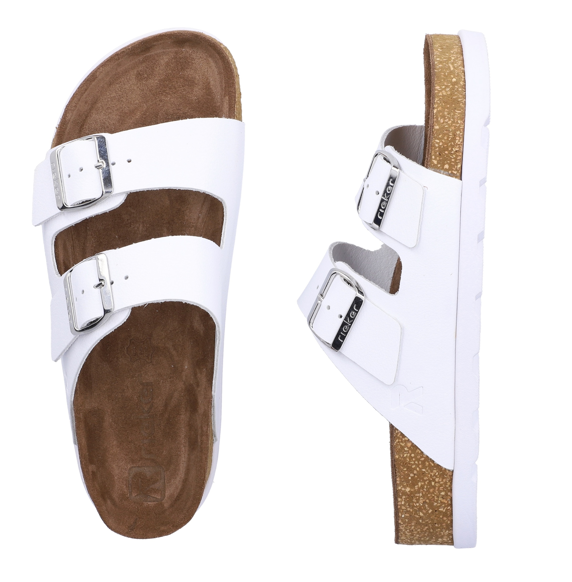 Rieker Pantolette  Hausschuh, Sommerschuh, Strandschuh, Zweischnaller mit Softfussbett