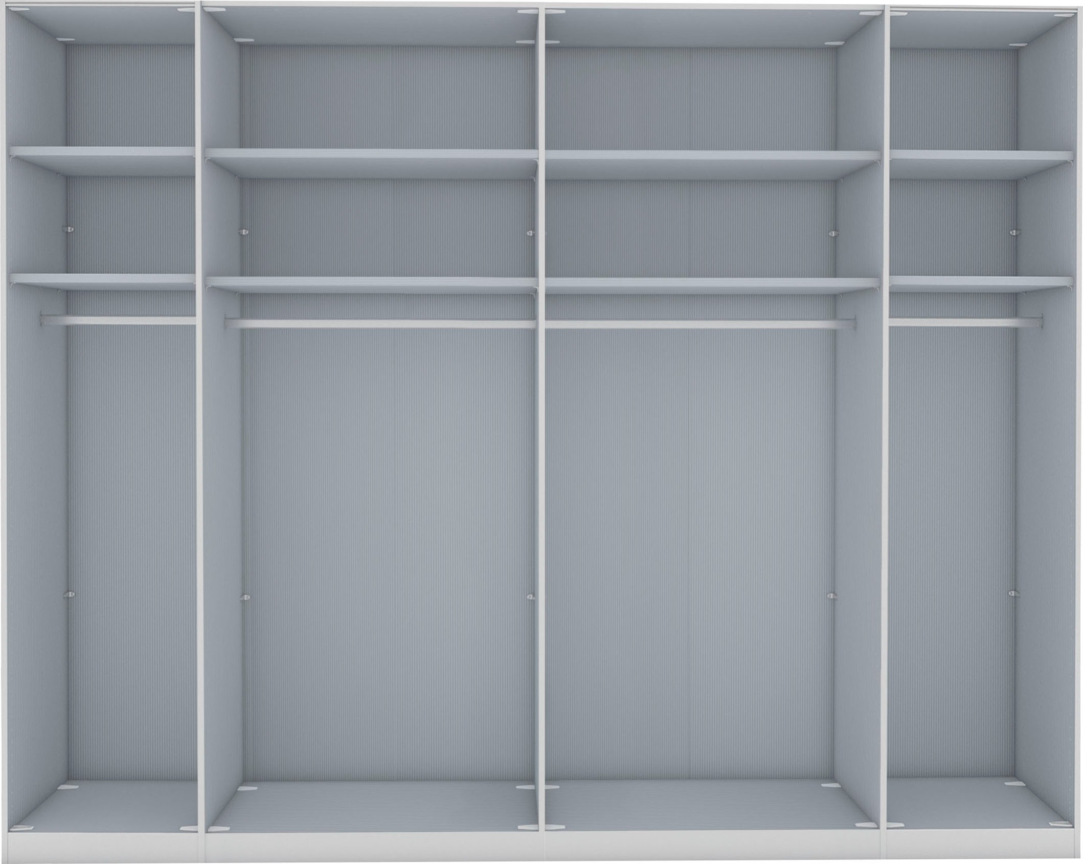 WIEMANN Armoire à portes pliantes »Monaco, Kleiderschrank, Schrank, Wäscheschrank, mit edler Glasfront« 2 largeurs, 2 hauteurs 216/236 cm sélectionnables, FABRIQUÉ EN ALLEMAGNE,  incl. tiroirs et portes rembourrés, avec ouverture panoramique
