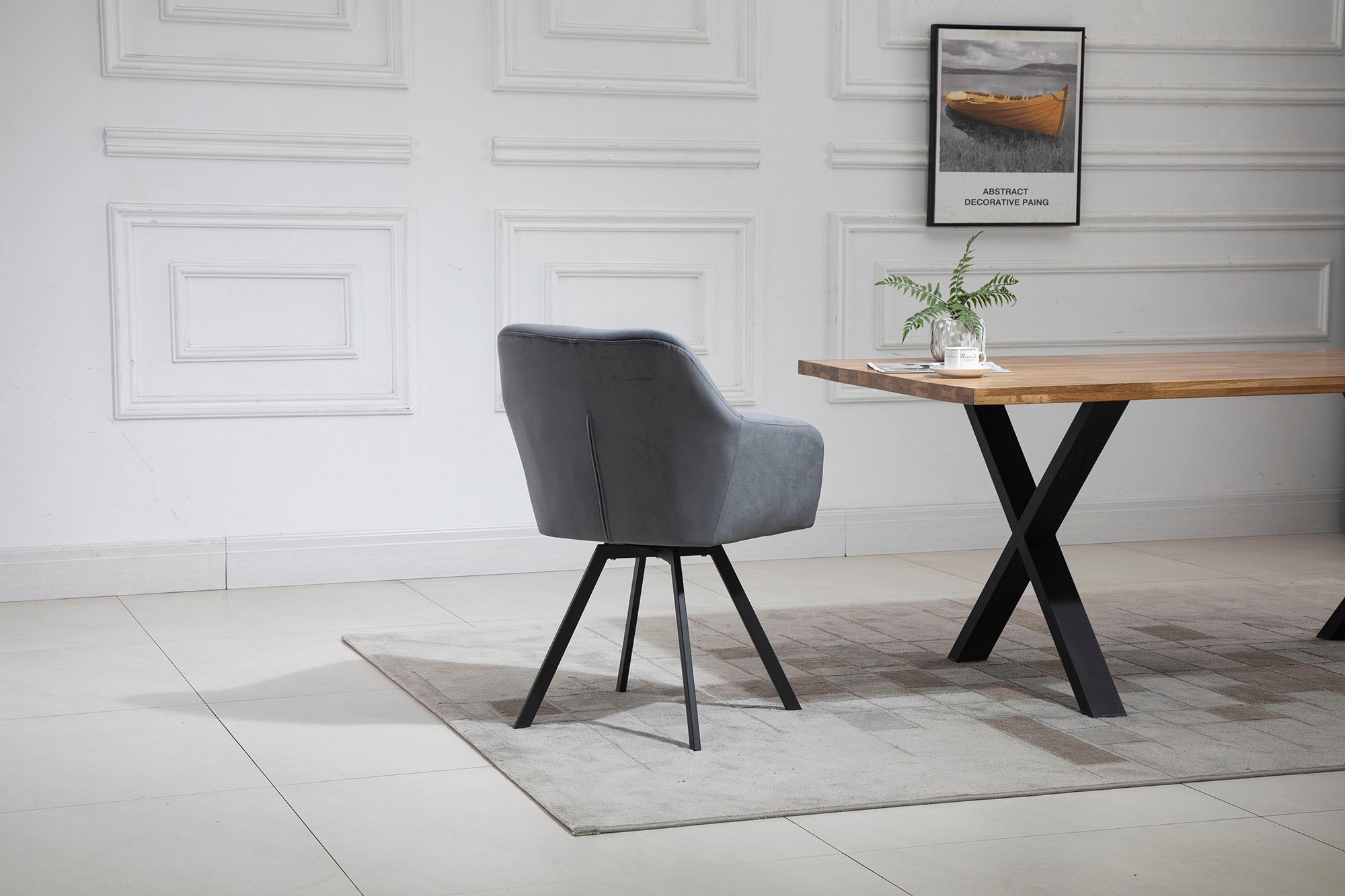 SalesFever Chaise de salle à manger »Toronto Stuhl - Stilvoller Armlehnstuhl mit Steppungen« () 1 cuisEsszimmersessel, 360° Drehplatte unter der Sitzfläche